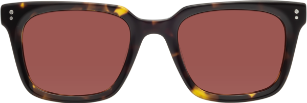 Tortoise Medium Acetate Square Tinted Sunglasses With Garnet Sunwear 