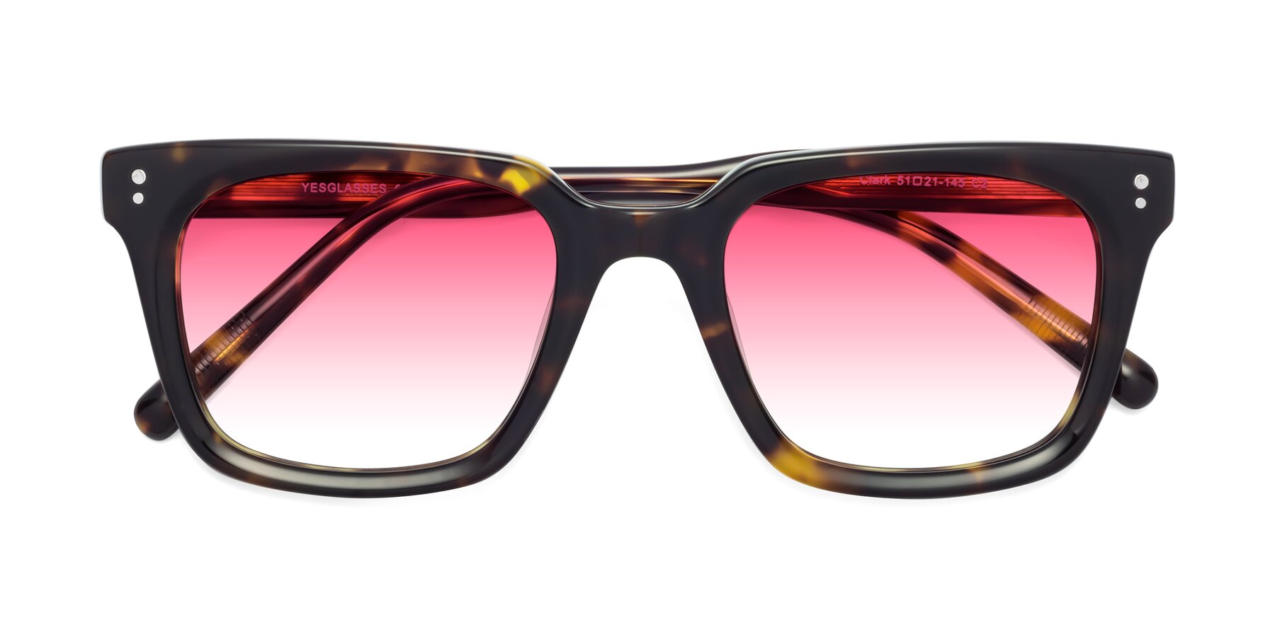 Folded Front of Clark in Tortoise with Pink Gradient Lenses