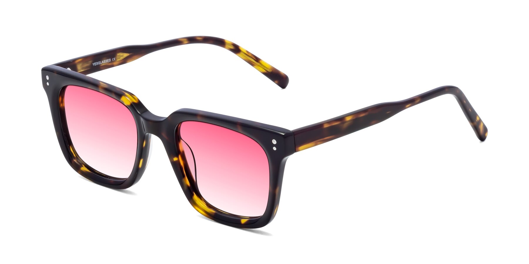 Angle of Clark in Tortoise with Pink Gradient Lenses