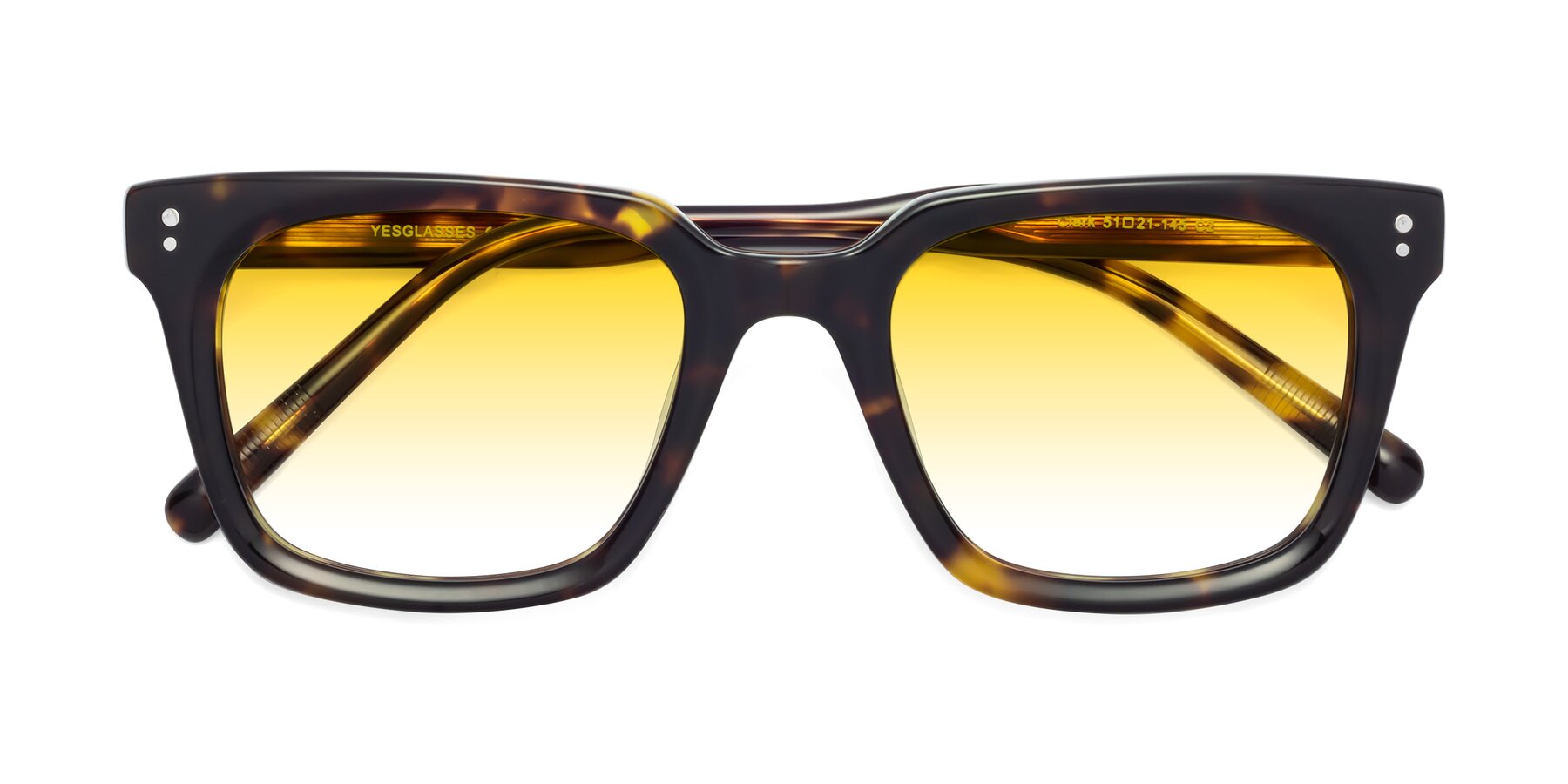 Folded Front of Clark in Tortoise with Yellow Gradient Lenses