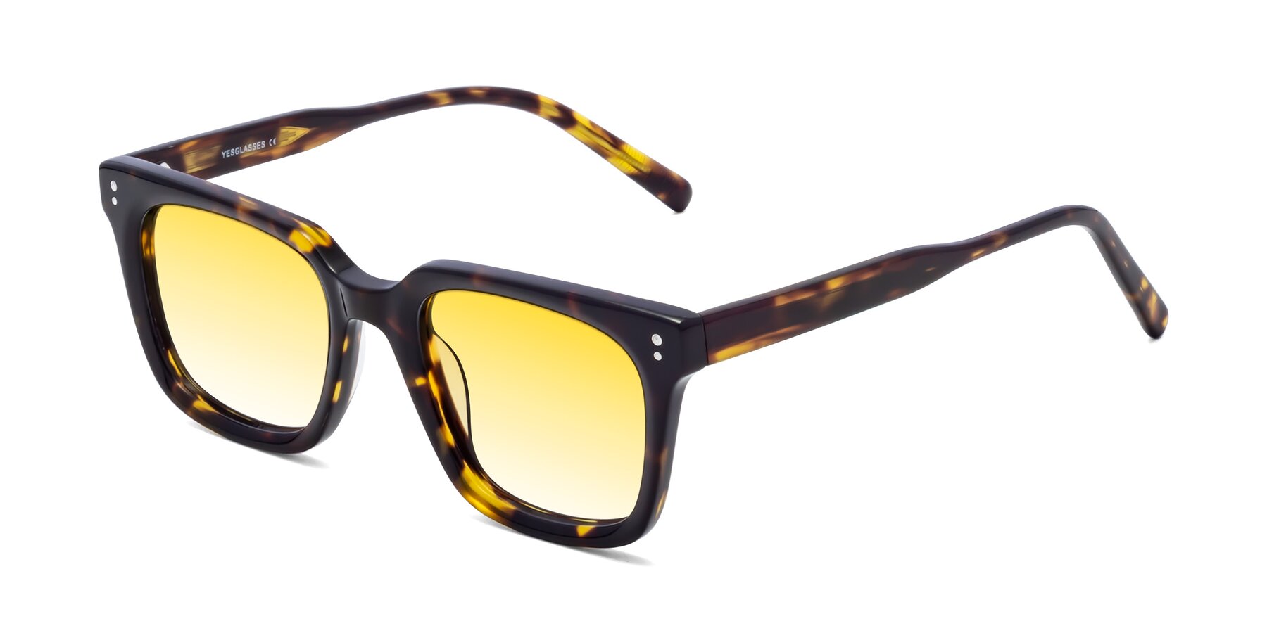 Angle of Clark in Tortoise with Yellow Gradient Lenses