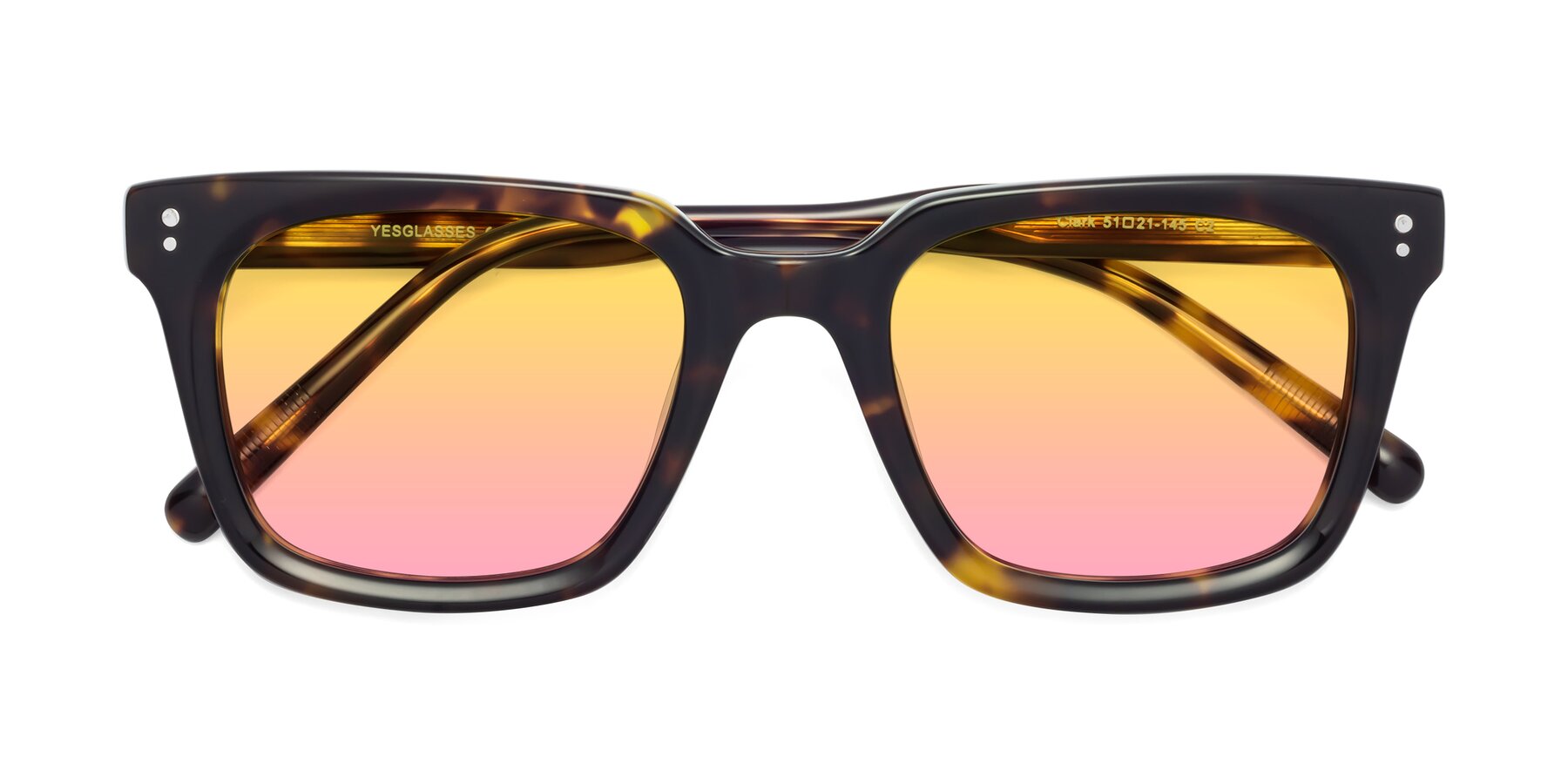 Folded Front of Clark in Tortoise with Yellow / Pink Gradient Lenses