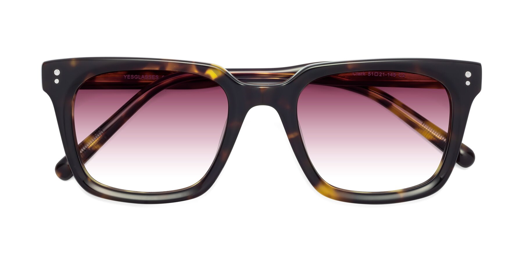 Folded Front of Clark in Tortoise with Wine Gradient Lenses