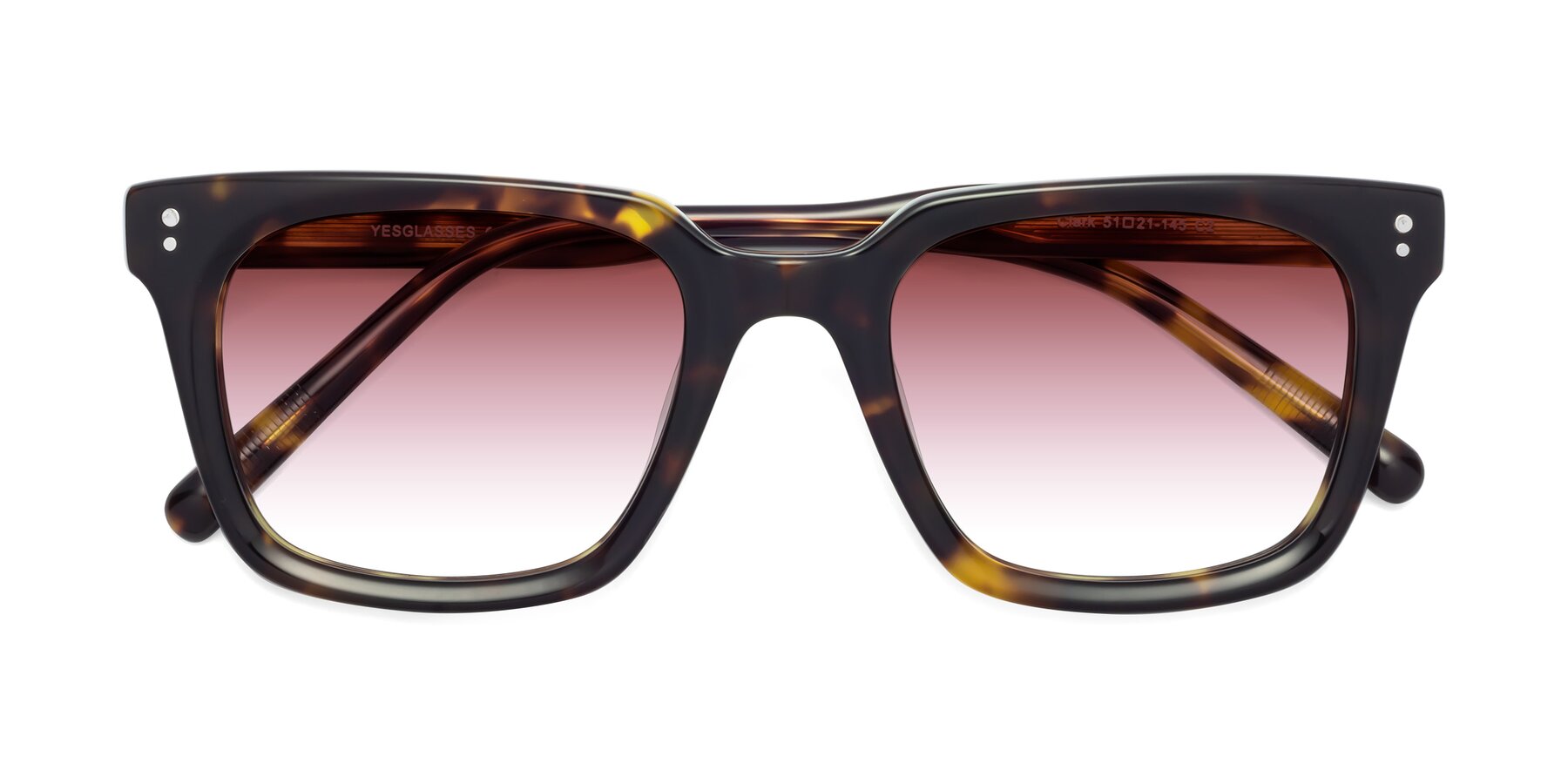 Folded Front of Clark in Tortoise with Garnet Gradient Lenses