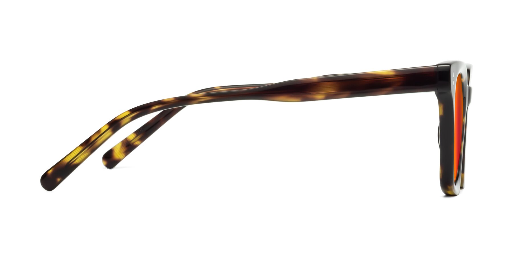 Side of Clark in Tortoise with Red Gold Mirrored Lenses