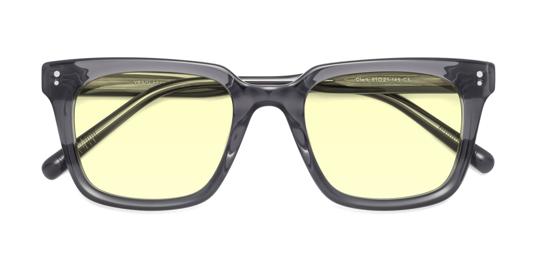 Folded Front of Clark in Gray with Light Yellow Tinted Lenses