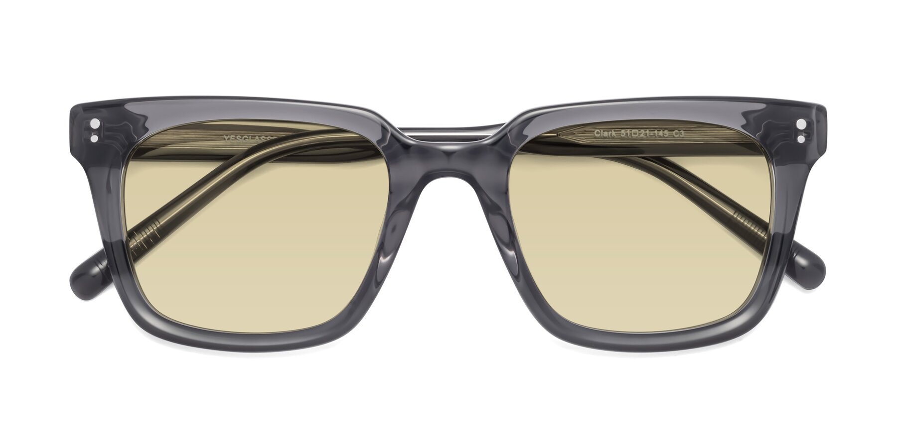 Folded Front of Clark in Gray with Light Champagne Tinted Lenses