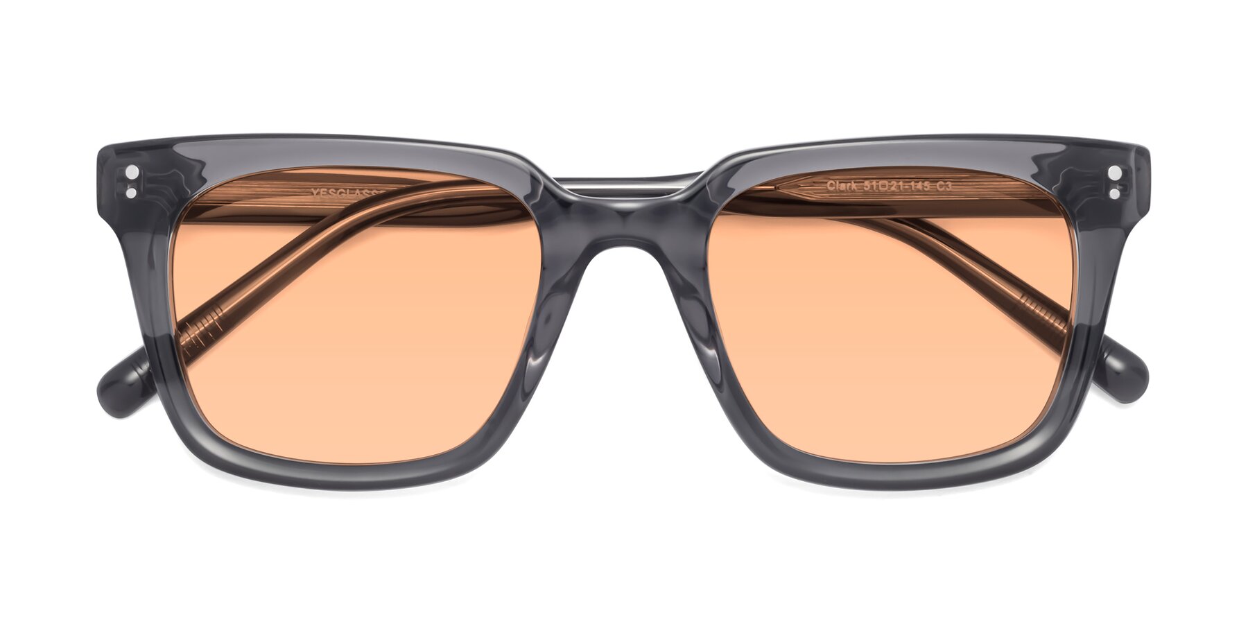 Folded Front of Clark in Gray with Light Orange Tinted Lenses