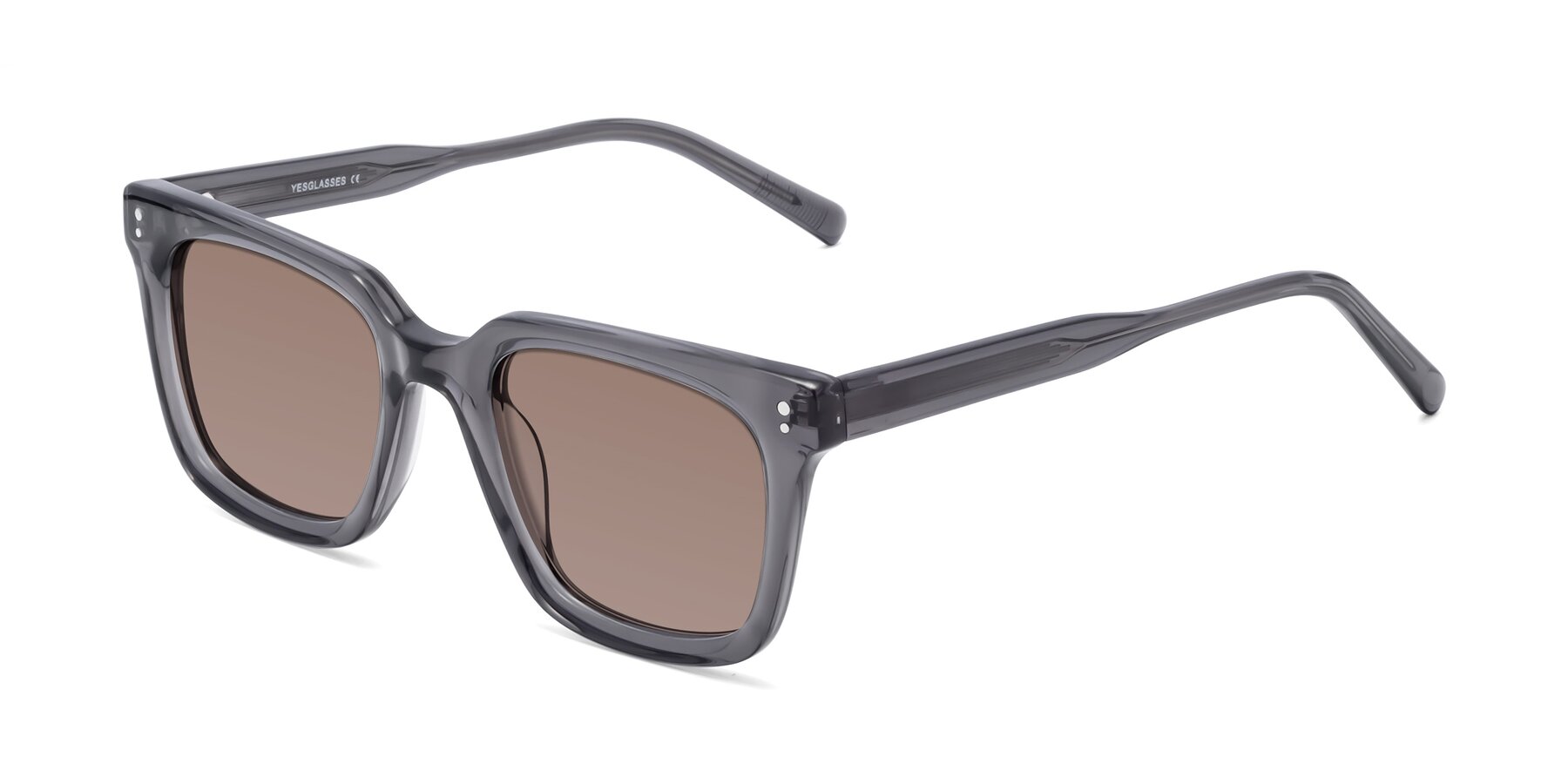 Angle of Clark in Gray with Medium Brown Tinted Lenses