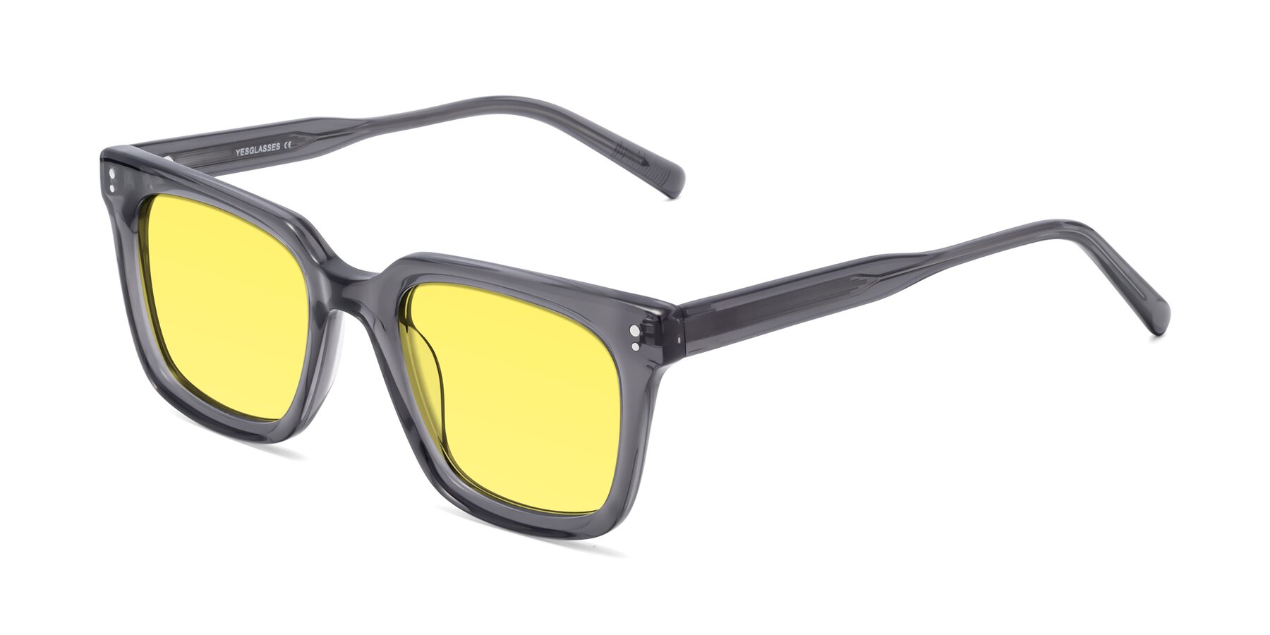 Angle of Clark in Gray with Medium Yellow Tinted Lenses
