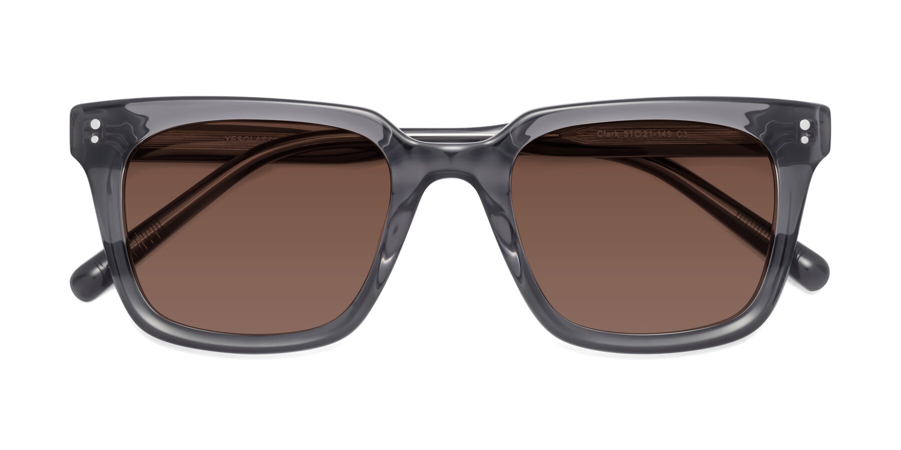 Folded Front of Clark in Gray with Brown Tinted Lenses