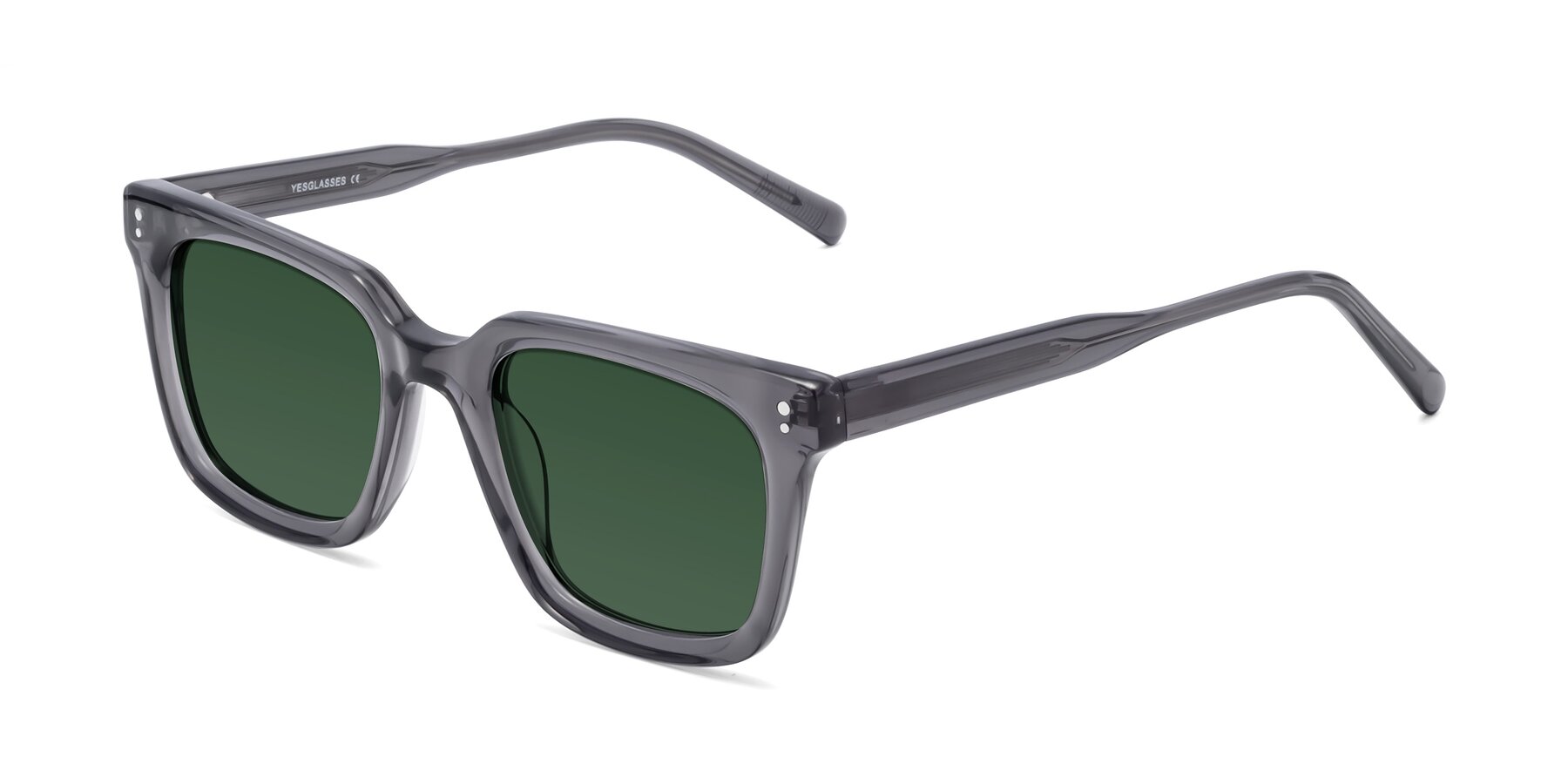 Angle of Clark in Gray with Green Tinted Lenses