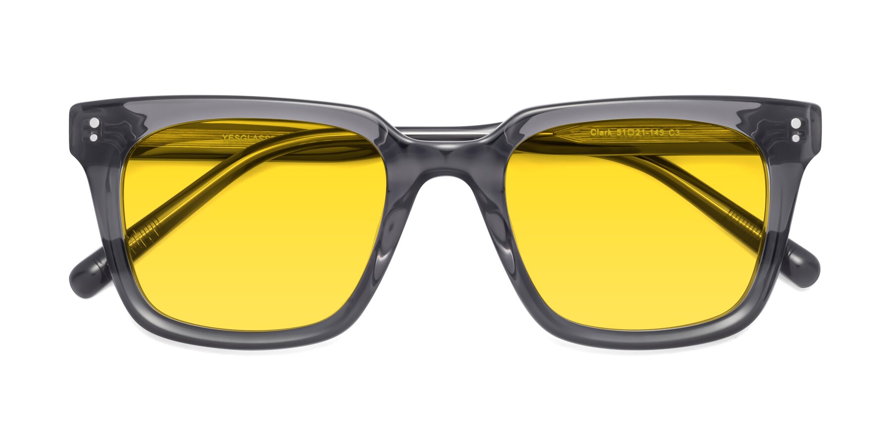 Folded Front of Clark in Gray with Yellow Tinted Lenses