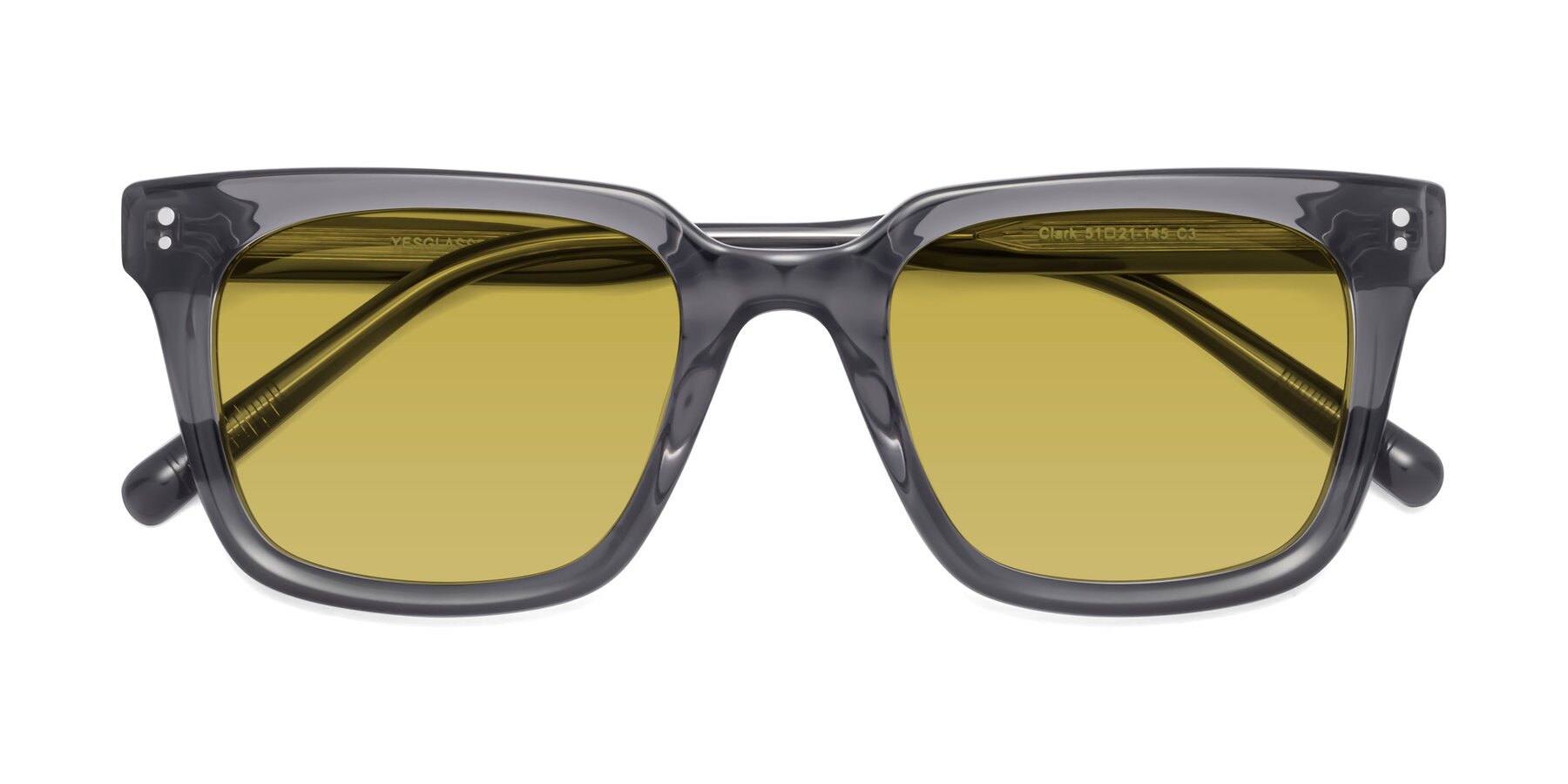 Folded Front of Clark in Gray with Champagne Tinted Lenses