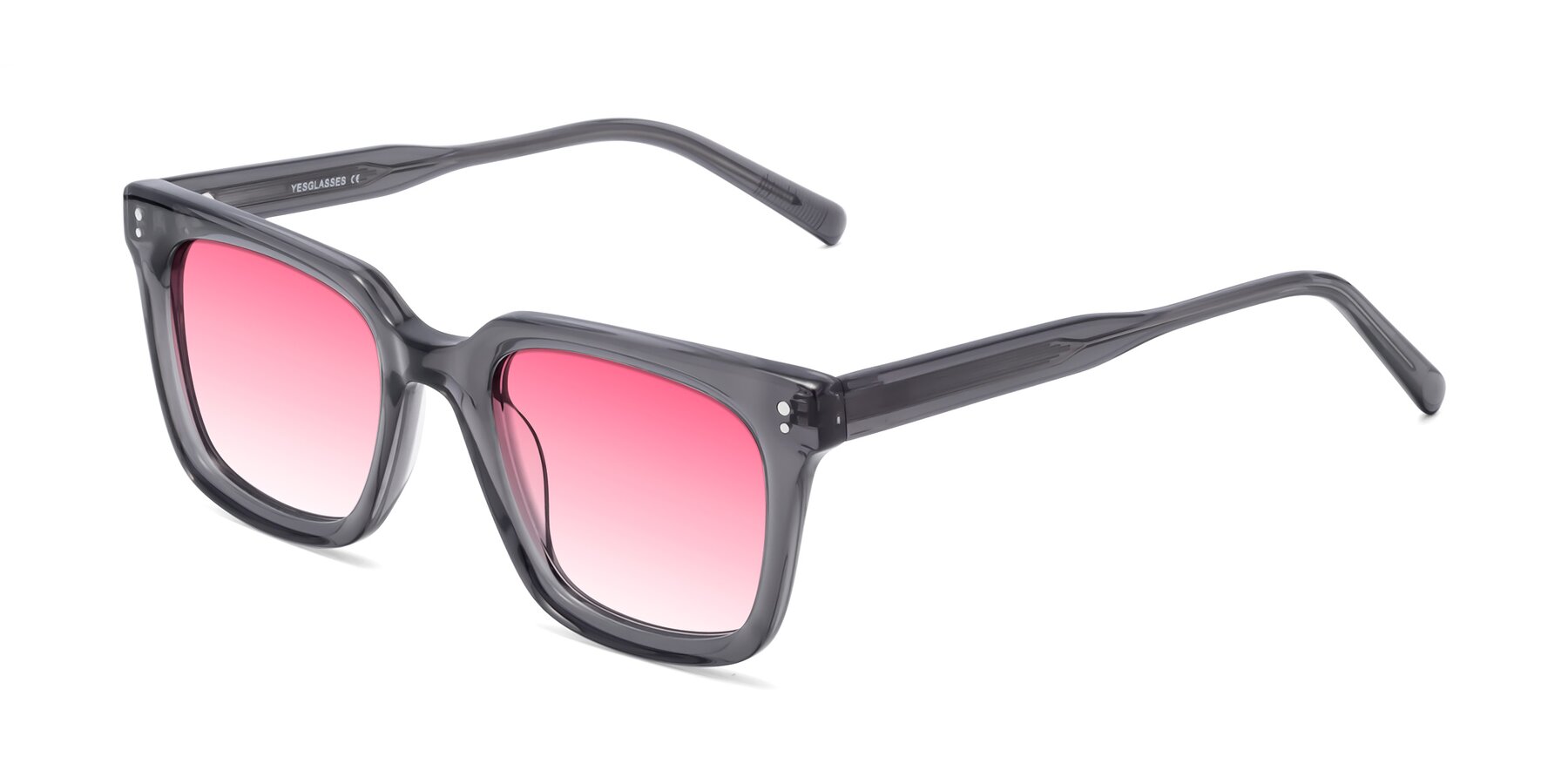 Angle of Clark in Gray with Pink Gradient Lenses