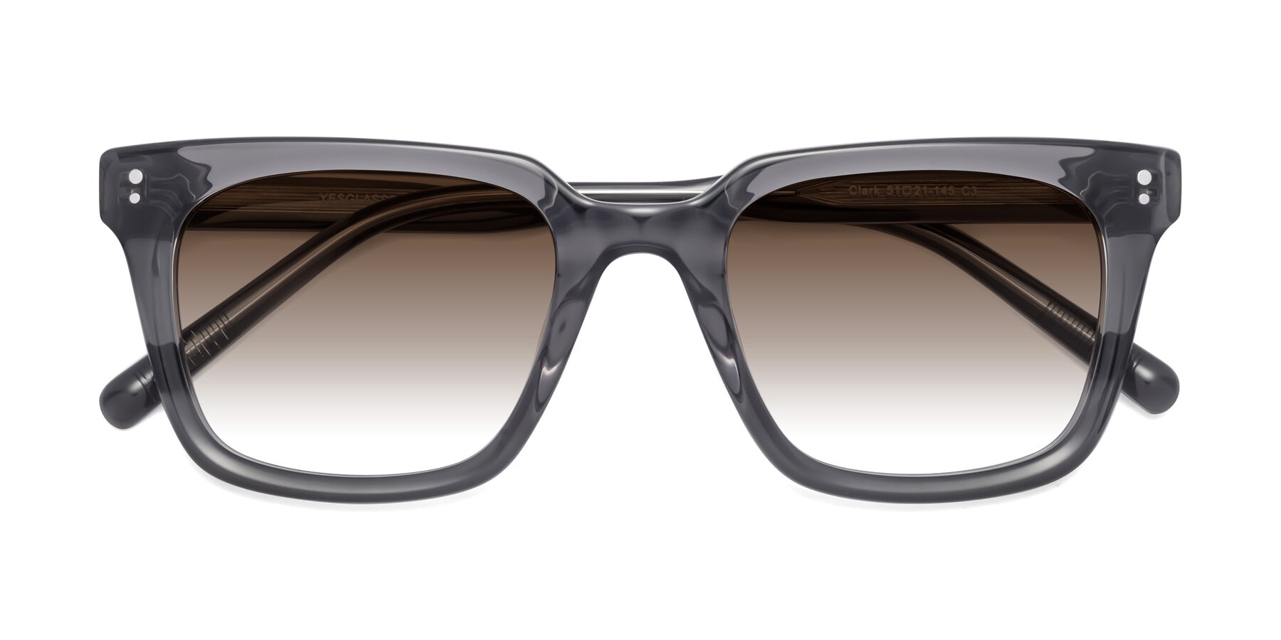 Folded Front of Clark in Gray with Brown Gradient Lenses