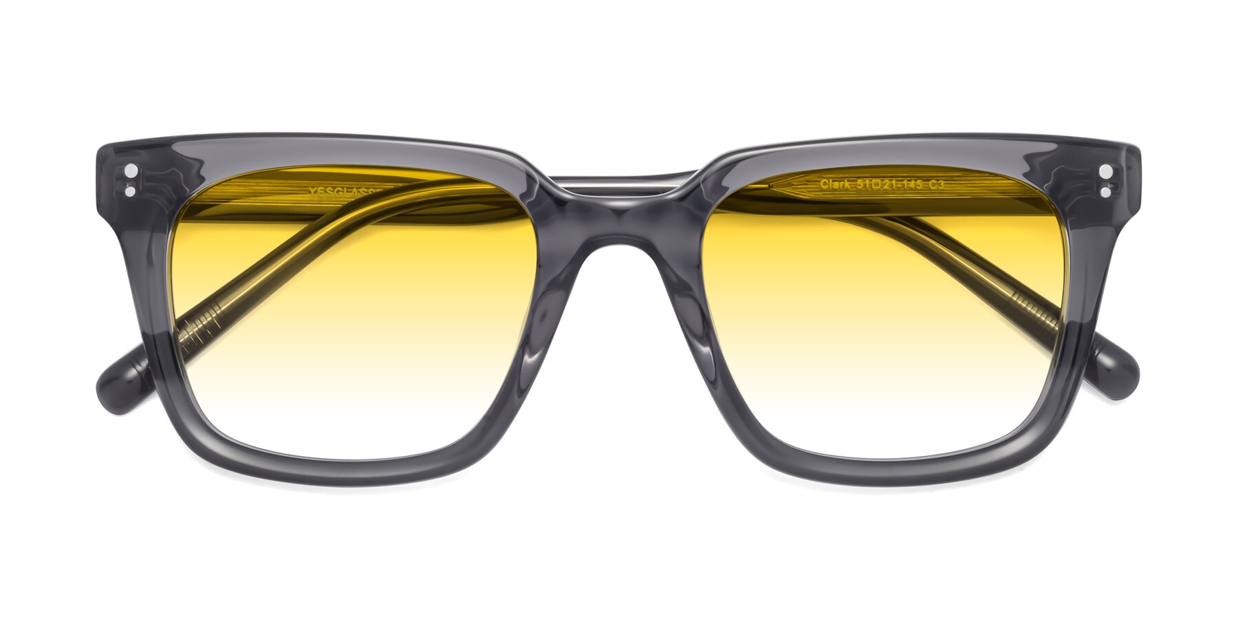 Folded Front of Clark in Gray with Yellow Gradient Lenses