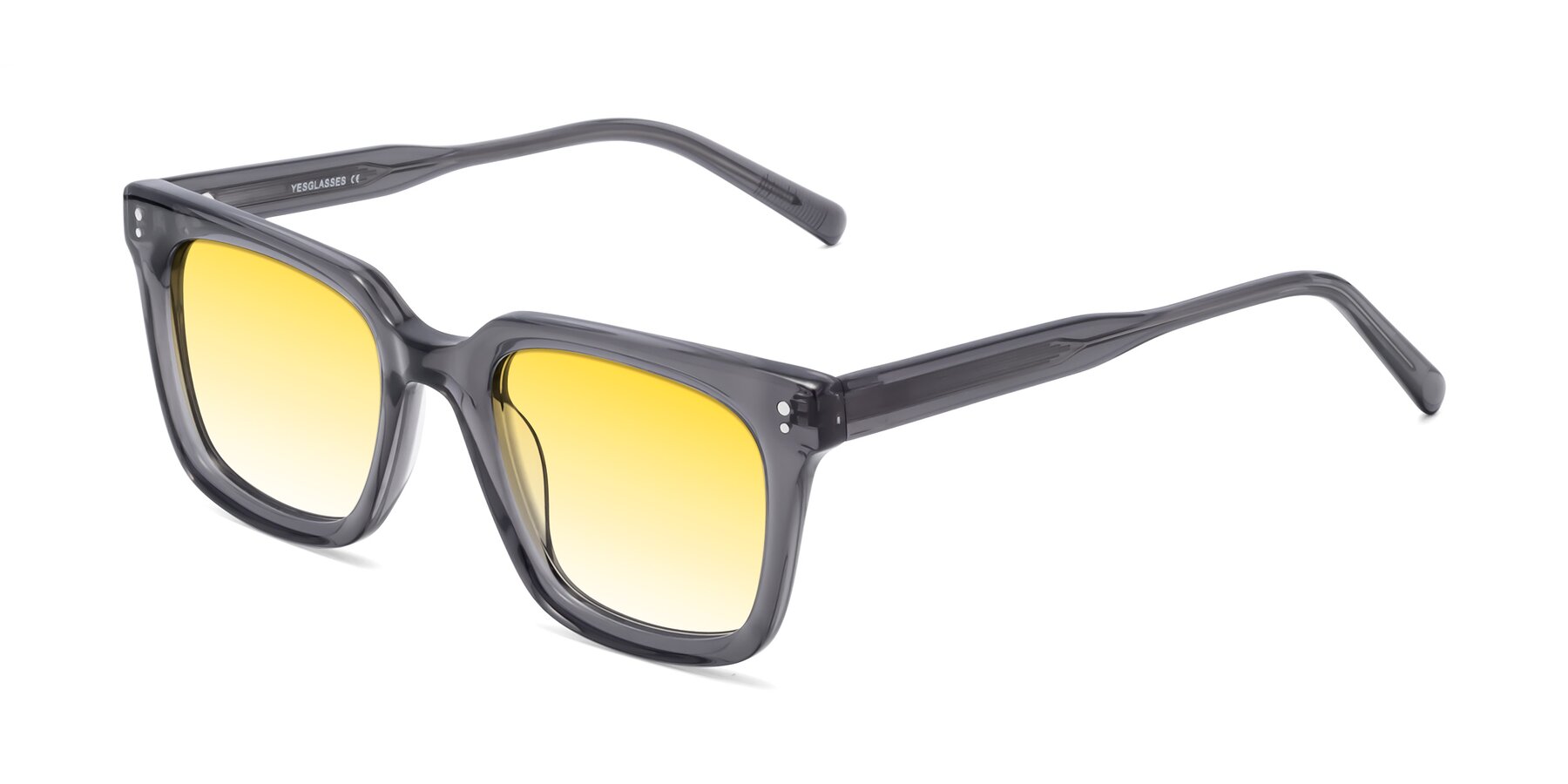 Angle of Clark in Gray with Yellow Gradient Lenses