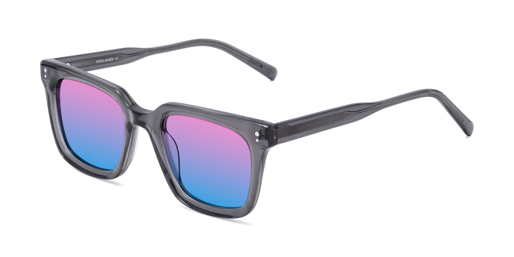 Angle of Clark in Gray with Pink / Blue Gradient Lenses