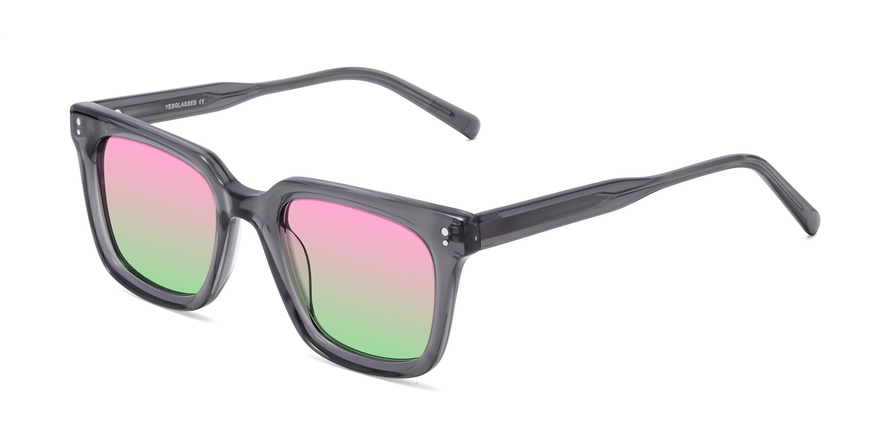 Angle of Clark in Gray with Pink / Green Gradient Lenses