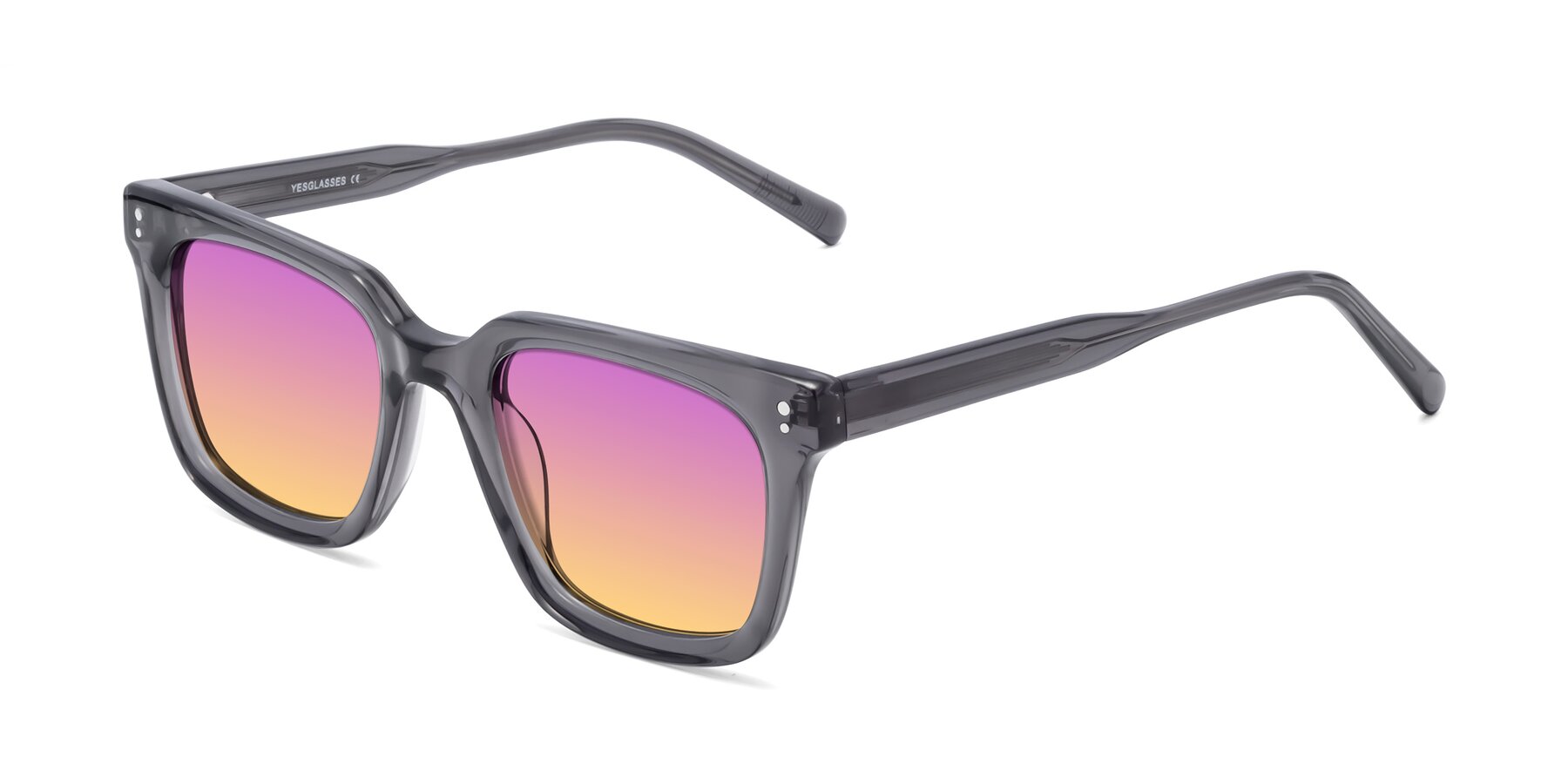 Angle of Clark in Gray with Purple / Yellow Gradient Lenses