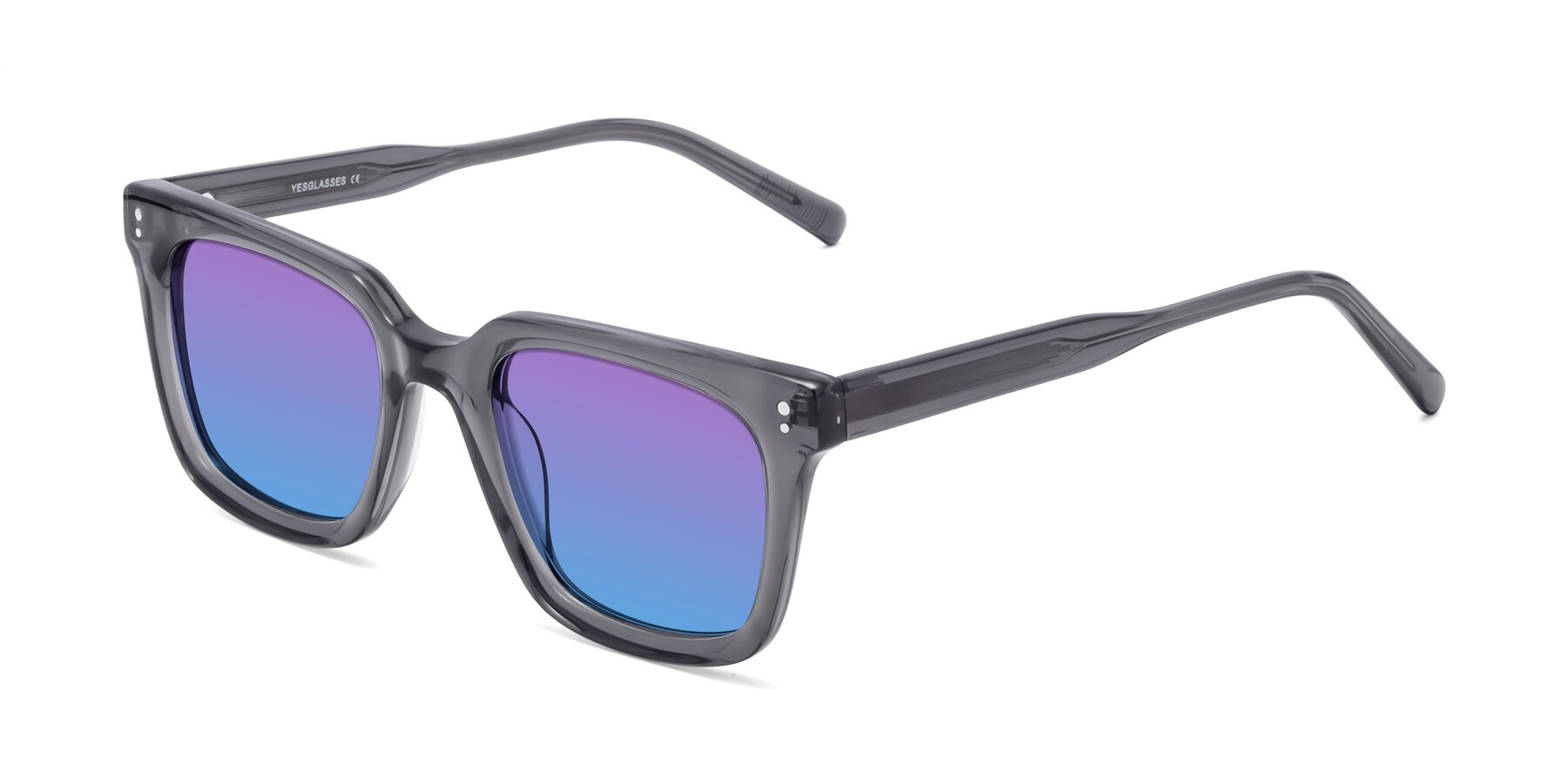 Angle of Clark in Gray with Purple / Blue Gradient Lenses