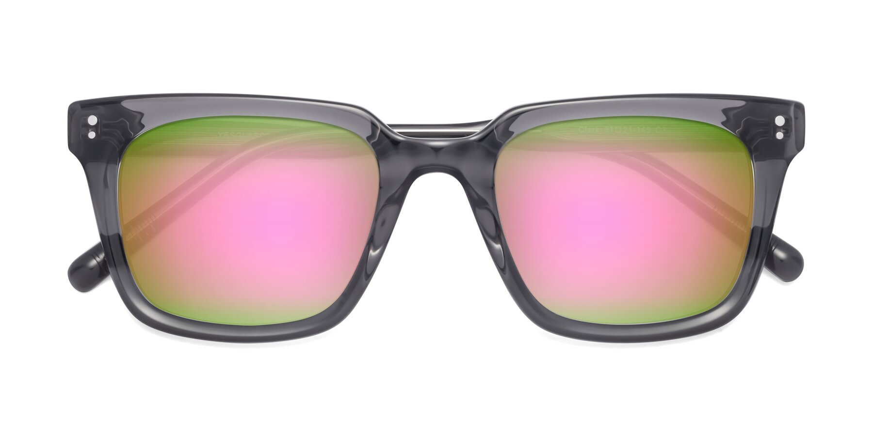 Folded Front of Clark in Gray with Pink Mirrored Lenses