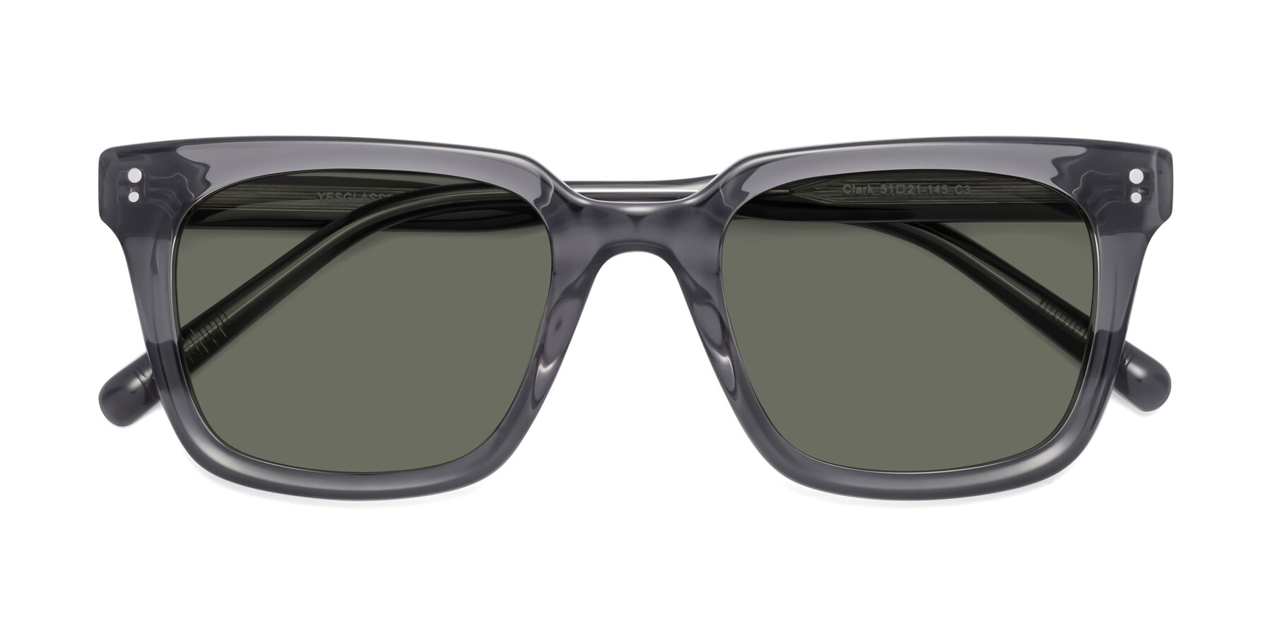Folded Front of Clark in Gray with Gray Polarized Lenses