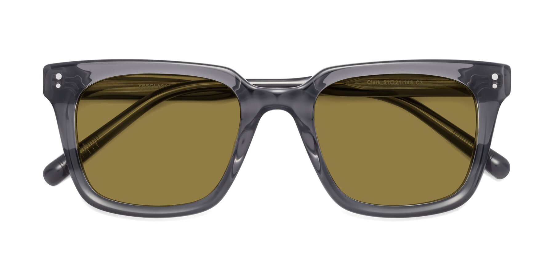 Folded Front of Clark in Gray with Brown Polarized Lenses