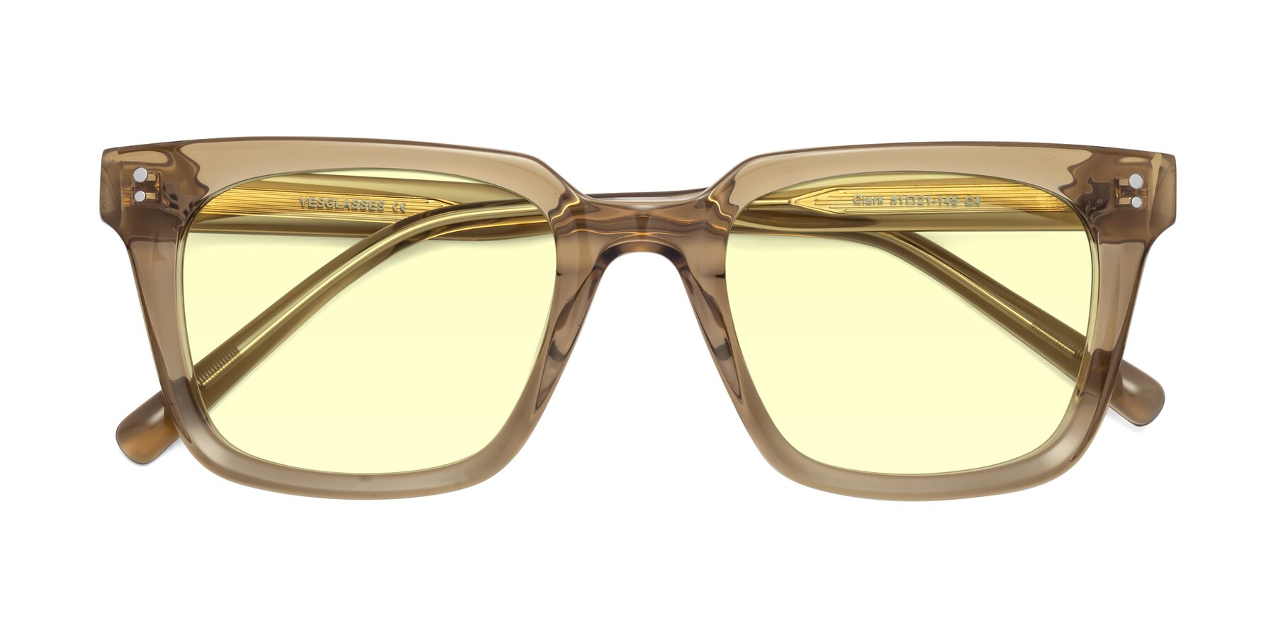 Folded Front of Clark in Tan with Light Yellow Tinted Lenses