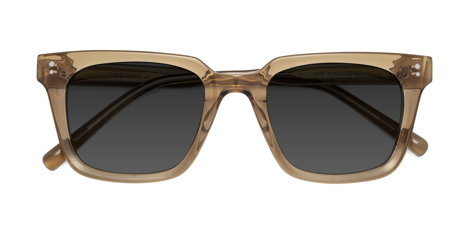 Folded Front of Clark in Tan with Gray Tinted Lenses