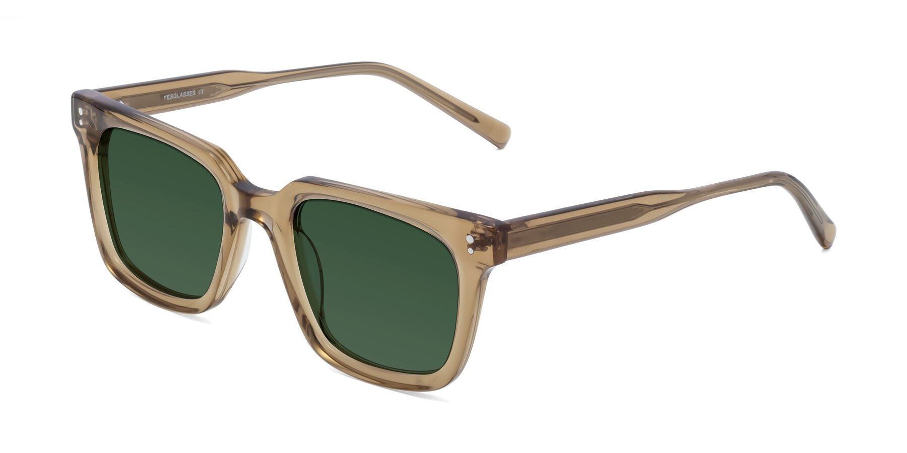 Angle of Clark in Tan with Green Tinted Lenses