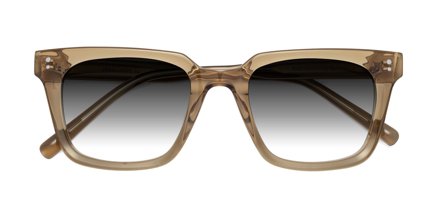 Folded Front of Clark in Tan with Gray Gradient Lenses