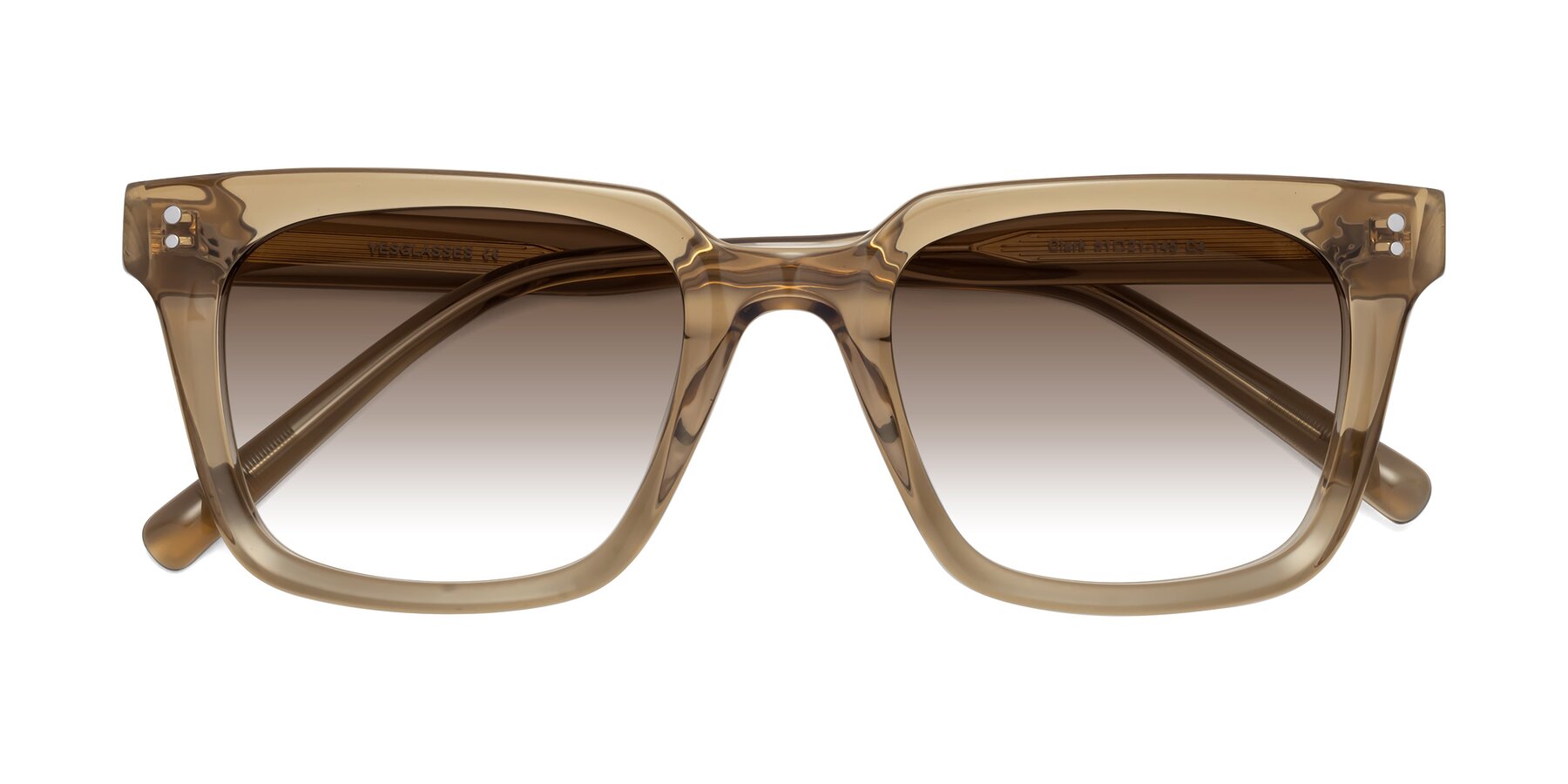 Folded Front of Clark in Tan with Brown Gradient Lenses