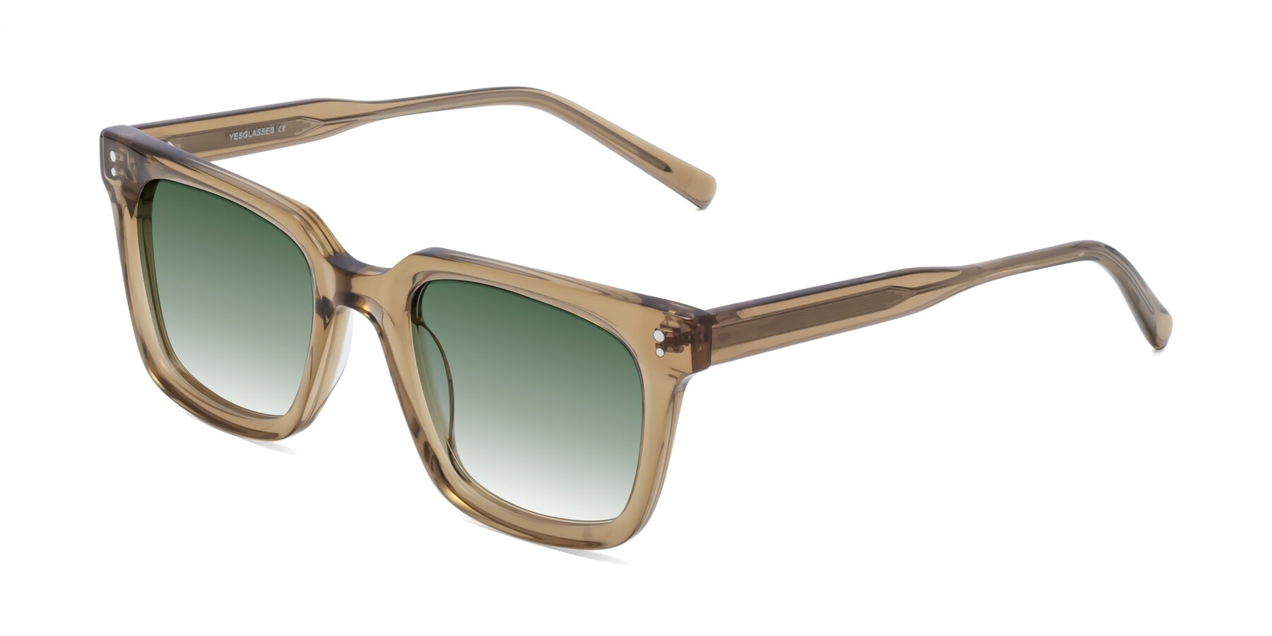 Angle of Clark in Tan with Green Gradient Lenses
