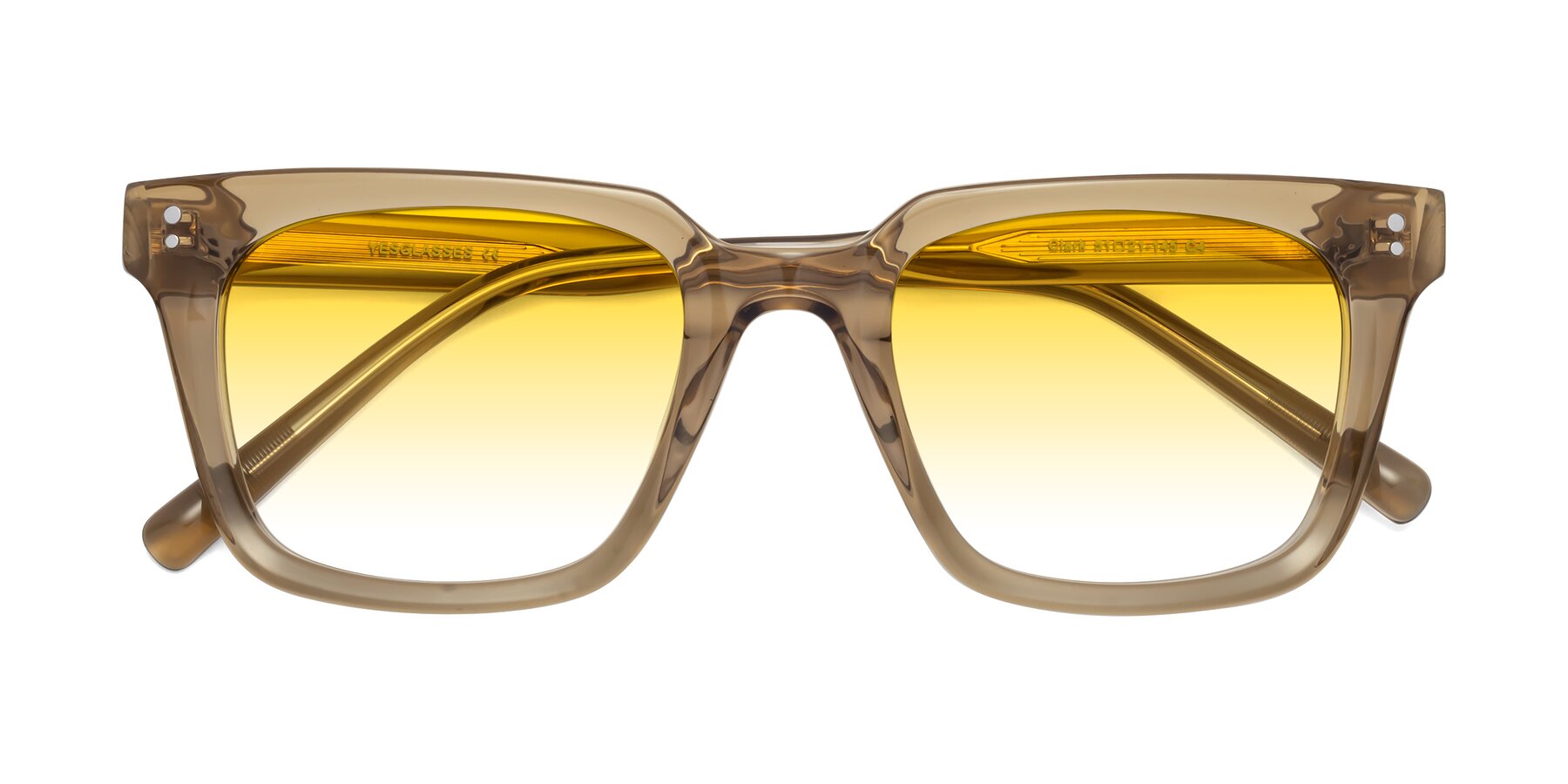 Folded Front of Clark in Tan with Yellow Gradient Lenses