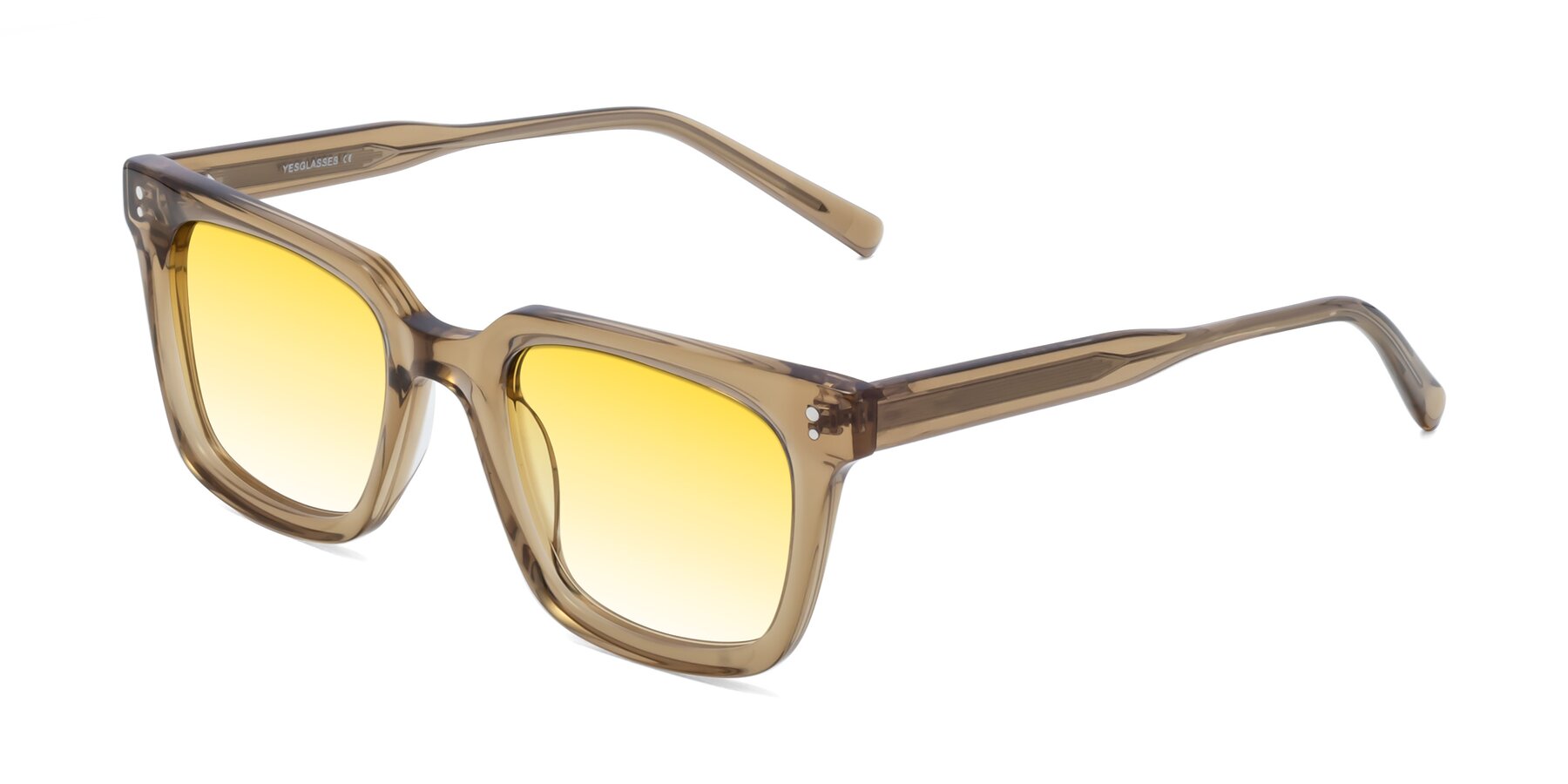 Angle of Clark in Tan with Yellow Gradient Lenses