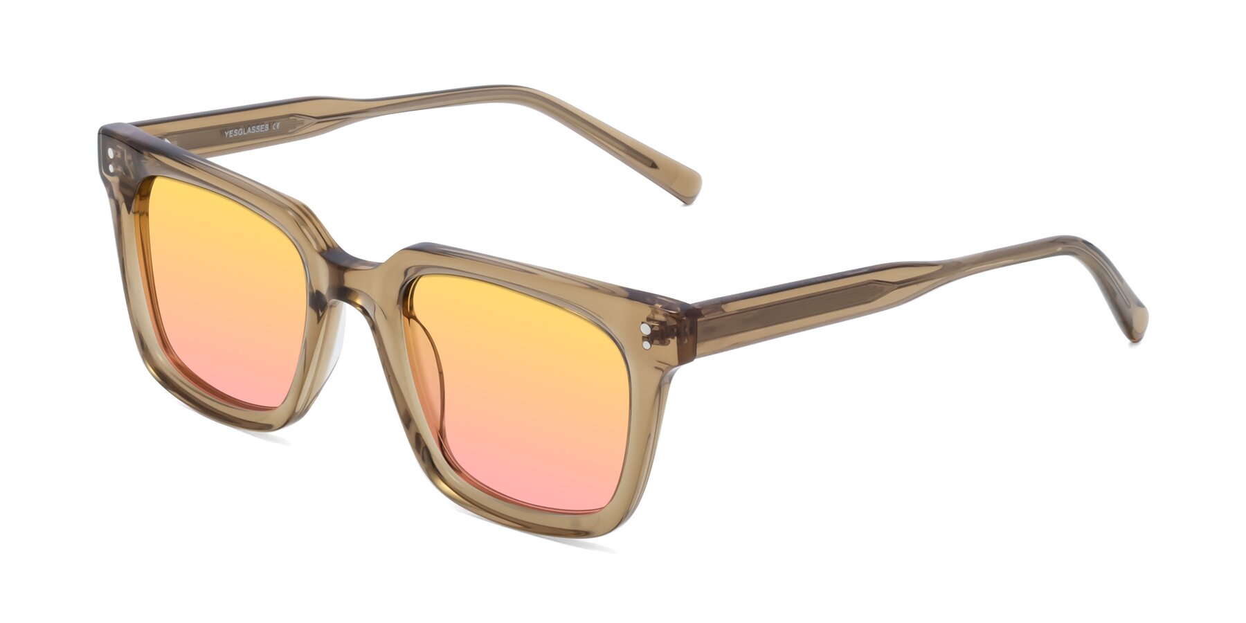 Angle of Clark in Tan with Yellow / Pink Gradient Lenses