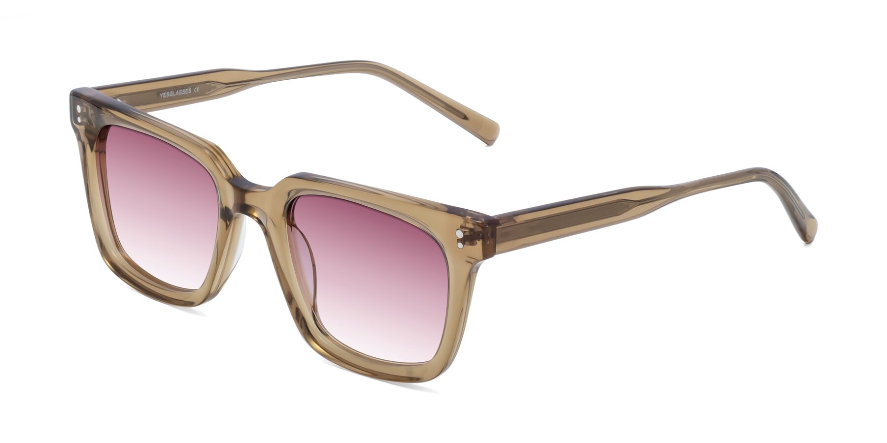 Angle of Clark in Tan with Wine Gradient Lenses