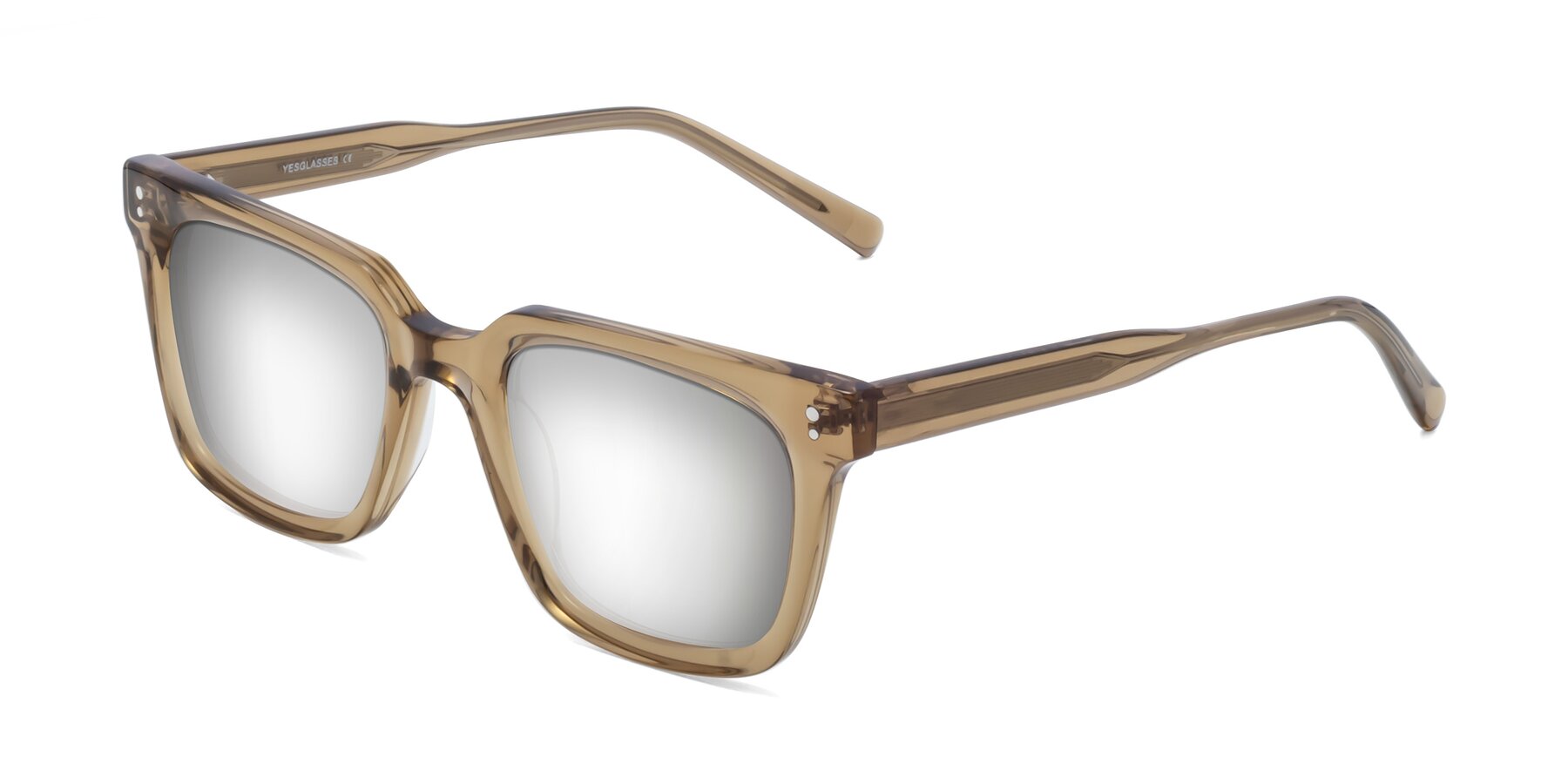 Angle of Clark in Tan with Silver Mirrored Lenses