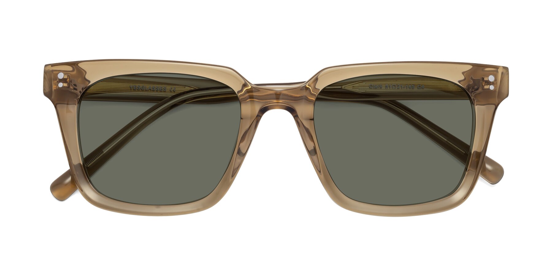Folded Front of Clark in Tan with Gray Polarized Lenses