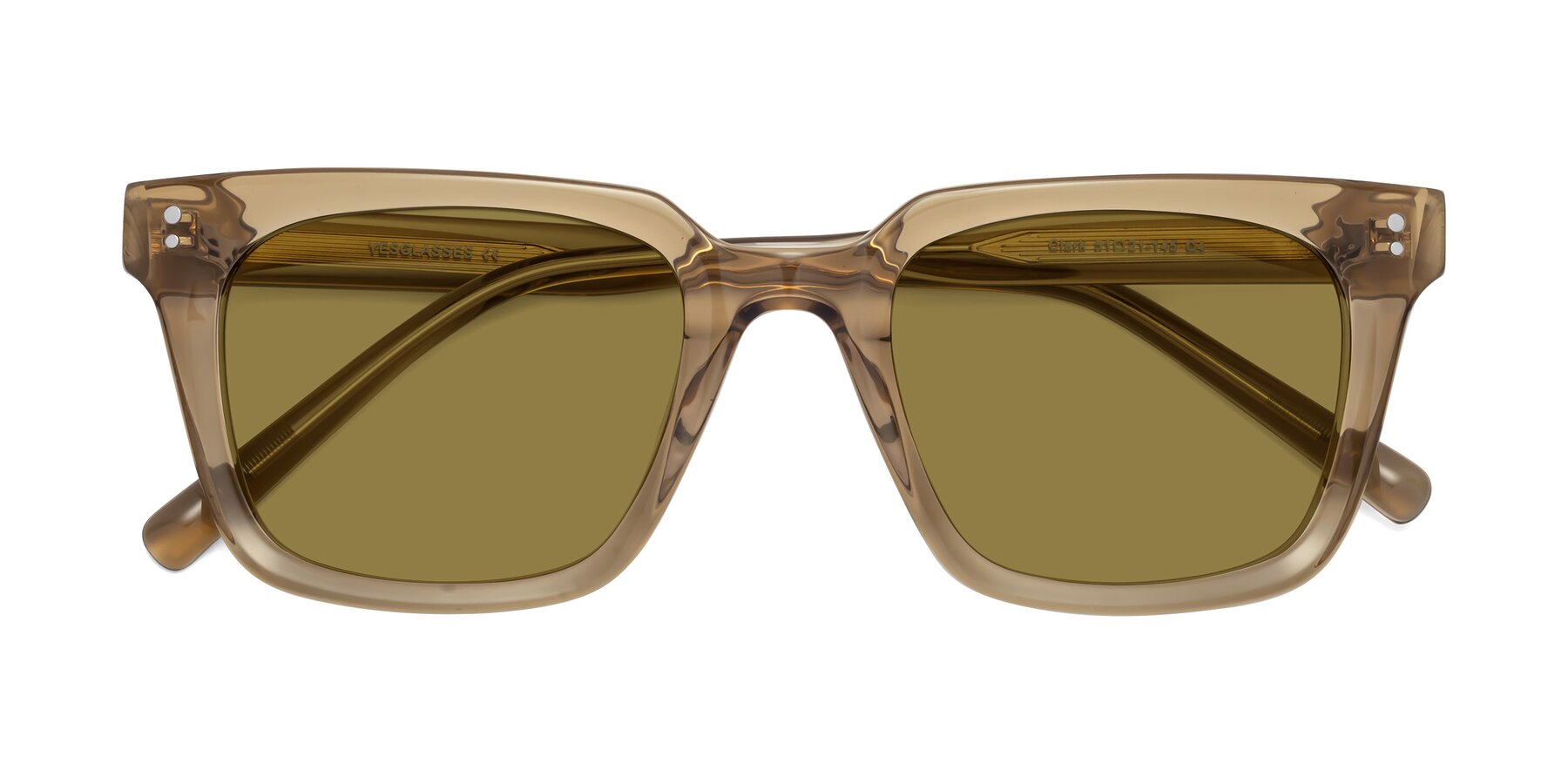 Folded Front of Clark in Tan with Brown Polarized Lenses
