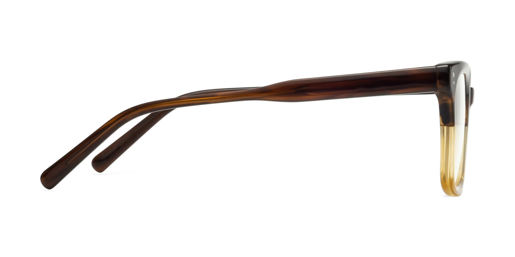 Side of Clark in Brown-Oak with Clear Eyeglass Lenses