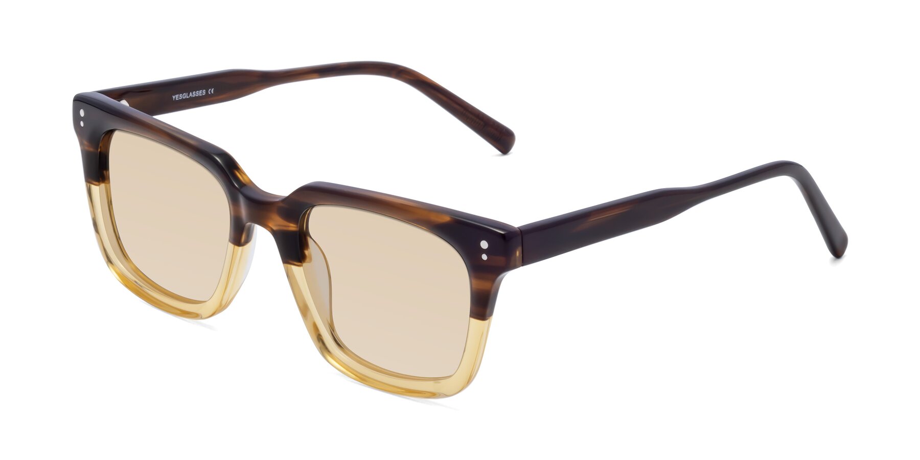 Angle of Clark in Brown-Oak with Light Brown Tinted Lenses