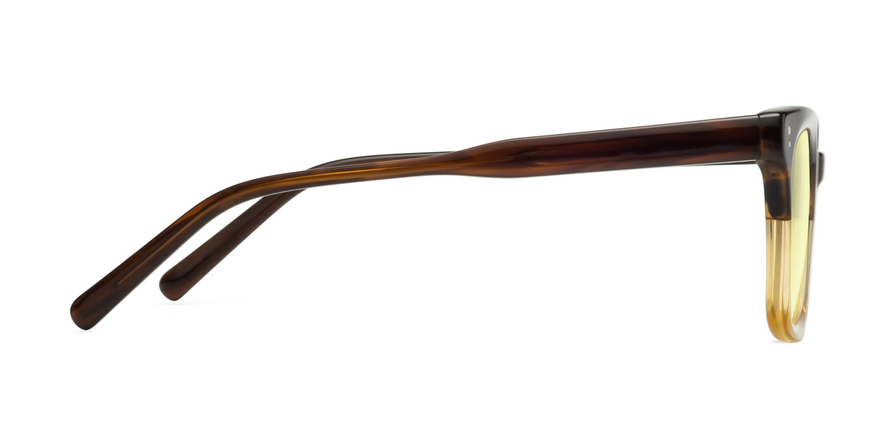 Side of Clark in Brown-Oak with Light Yellow Tinted Lenses