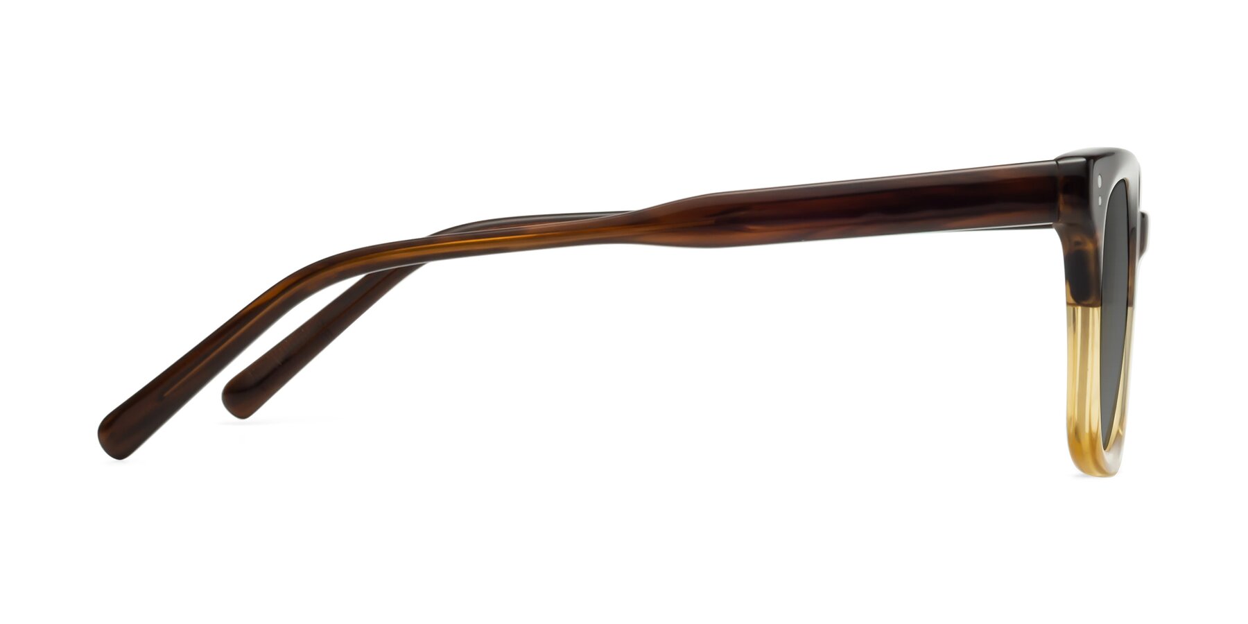 Side of Clark in Brown-Oak with Medium Gray Tinted Lenses