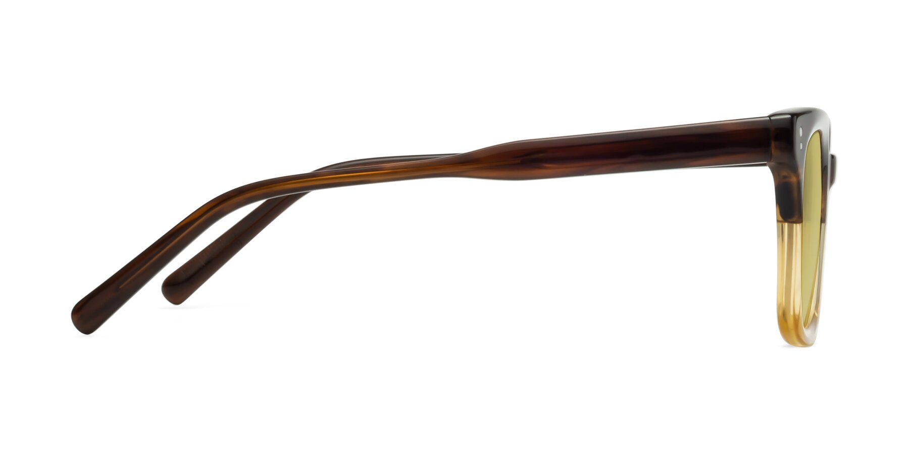 Side of Clark in Brown-Oak with Medium Champagne Tinted Lenses