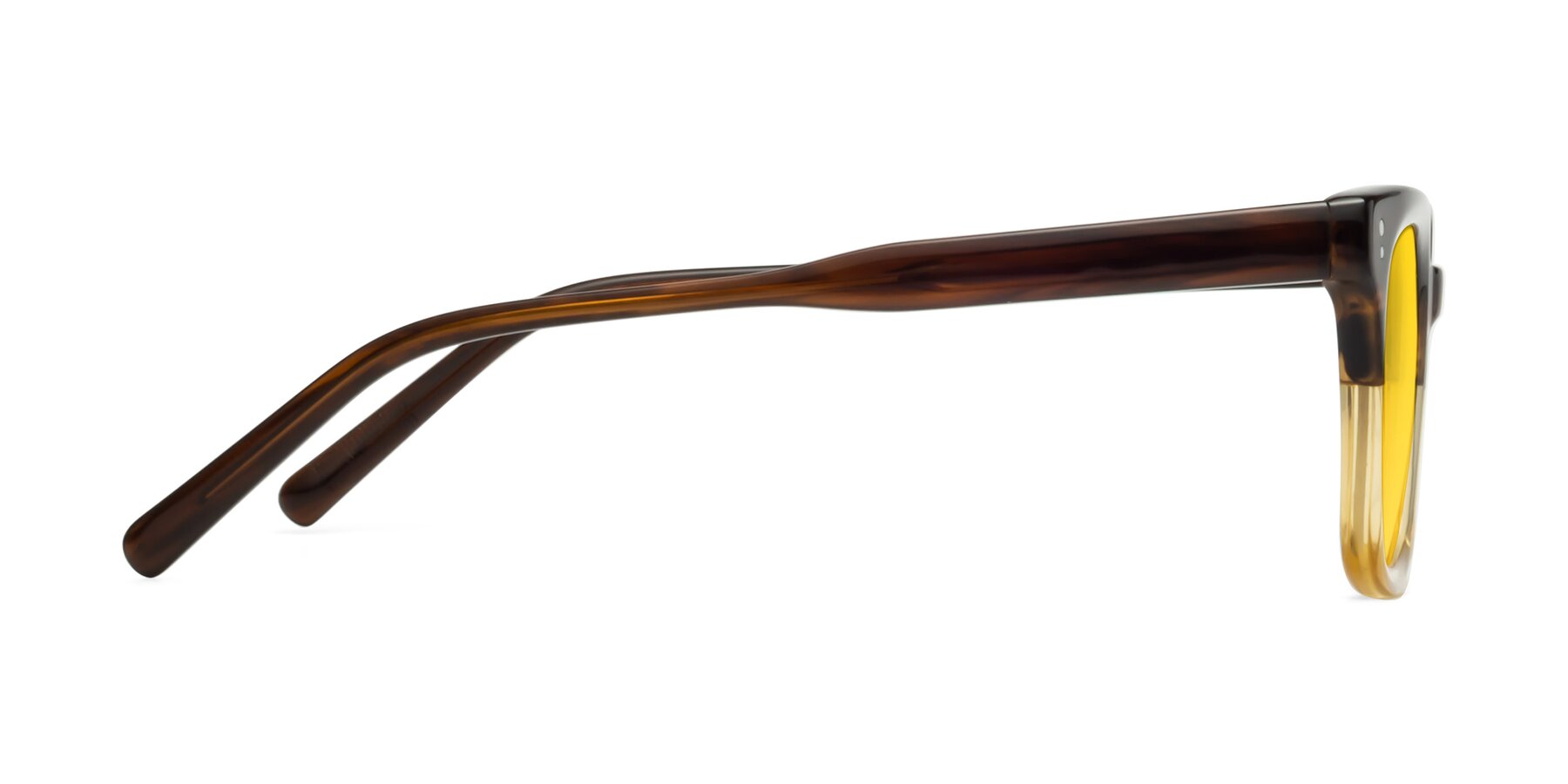 Side of Clark in Brown-Oak with Yellow Tinted Lenses