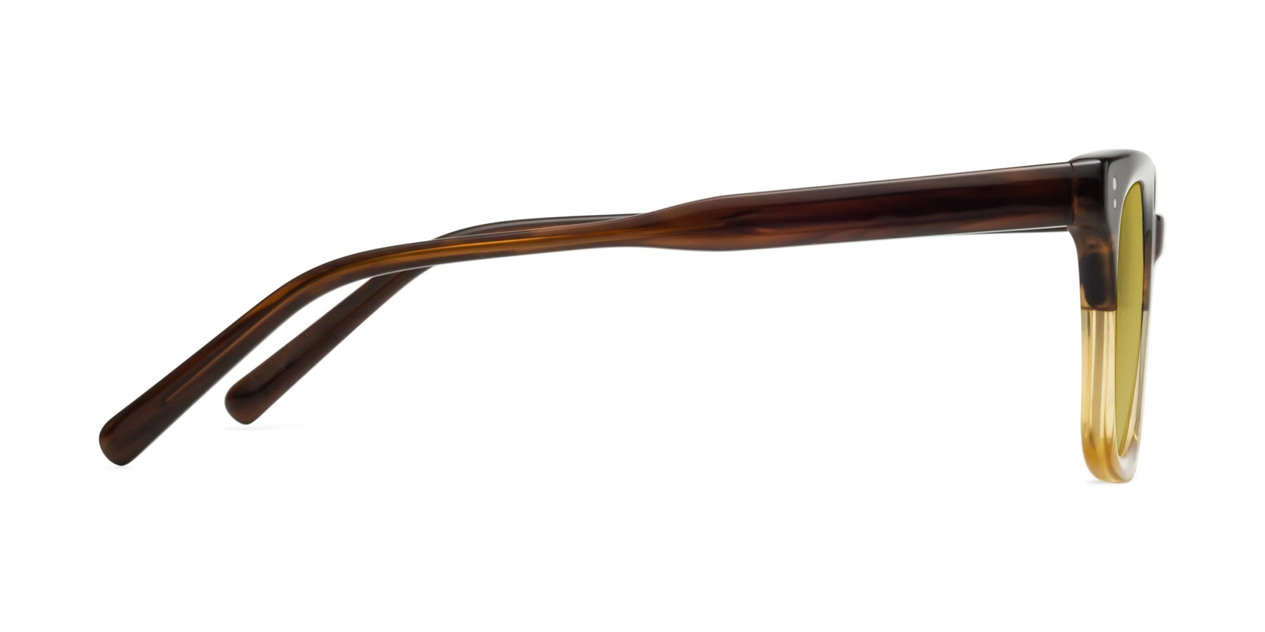 Side of Clark in Brown-Oak with Champagne Tinted Lenses