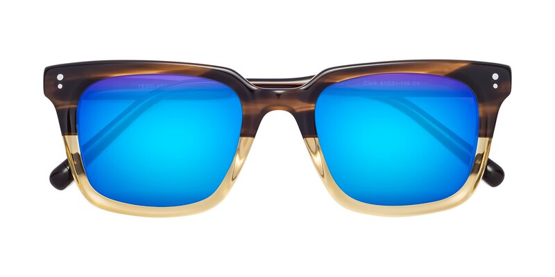 Clark - Brown / Oak Flash Mirrored Sunglasses